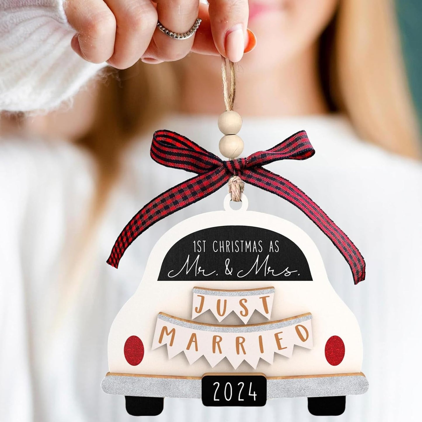 Wedding Gifts for Couple 2024, First Christmas Married Ornament, Our First Christmas As Mr and Mrs Christmas Ornament, Bridal Shower Gifts, Wedding Gift for Bride