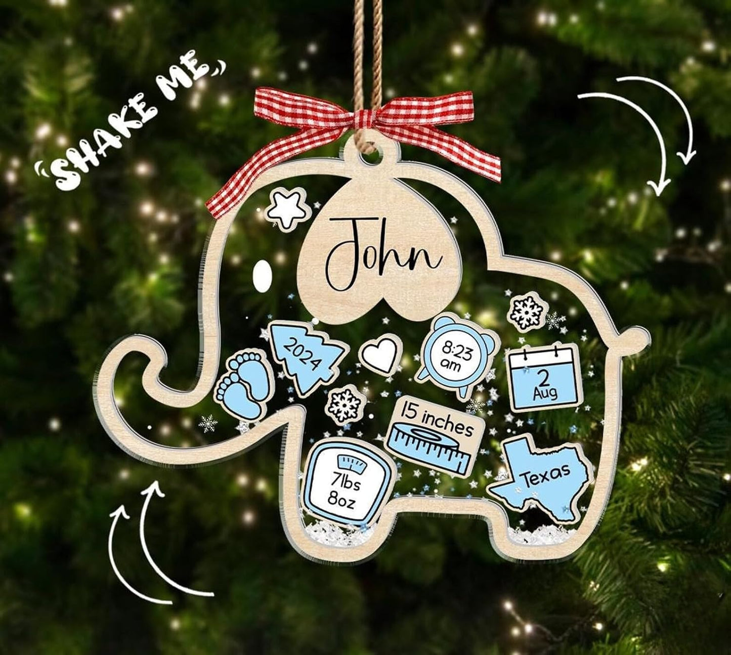 Babys First Christmas Ornament - Baby's First Christmas Ornament, Baby First Christmas Ornament 2024, 4d Shake Ornament, Baby Shower, Babys 1st Christmas Ornament 2024