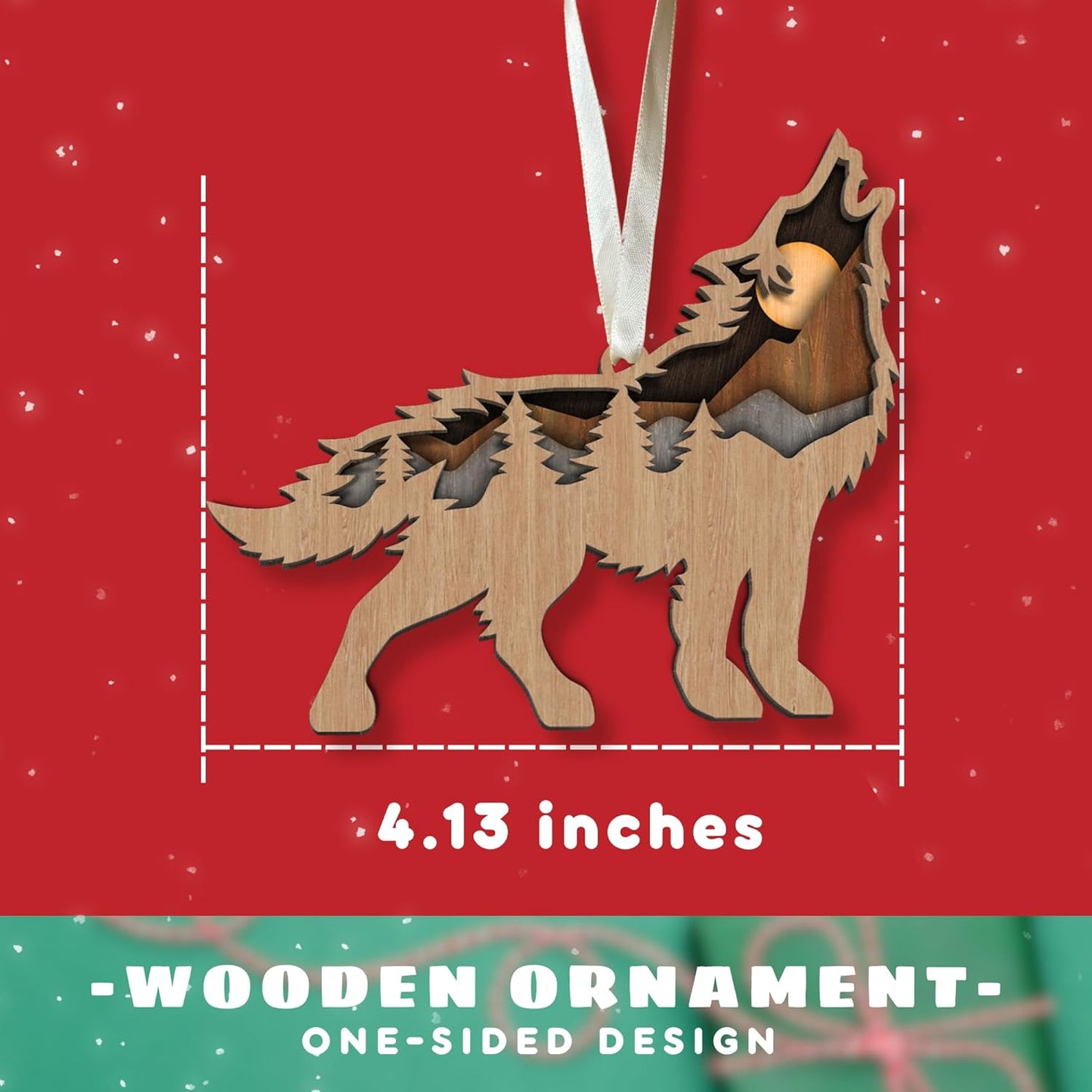 Wolf Ornaments - Wolf Christmas Ornament - Animal Gifts for Christmas - Wood Ornament