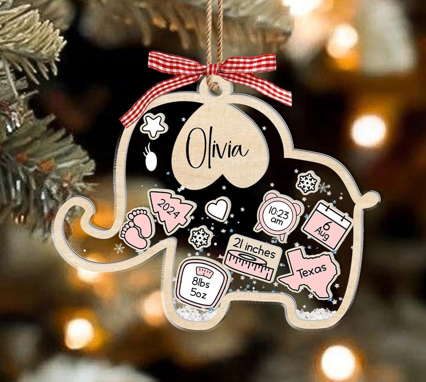 Babys First Christmas Ornament - Baby's First Christmas Ornament, Baby First Christmas Ornament 2024, 4d Shake Ornament, Baby Shower, Babys 1st Christmas Ornament 2024