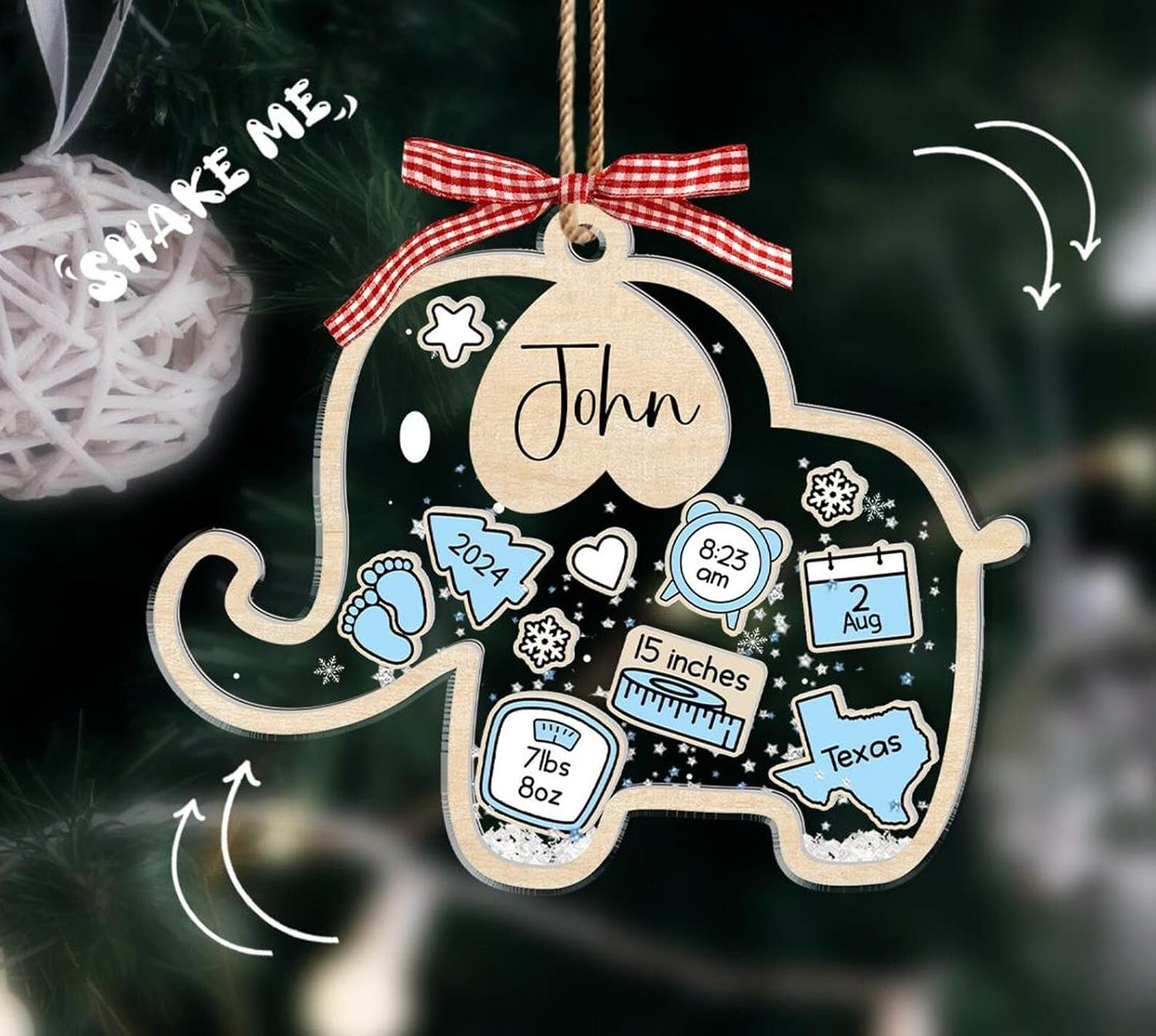 Babys First Christmas Ornament - Baby's First Christmas Ornament, Baby First Christmas Ornament 2024, 4d Shake Ornament, Baby Shower, Babys 1st Christmas Ornament 2024