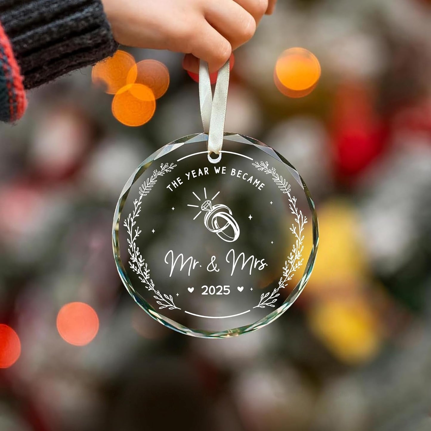 Wedding Gifts - Mr and Mrs Married Wedding Ornament 2025 - Just Married Gift for New Couples, Bride, Groom Bridal Shower Gifts Home Ornament Decoration
