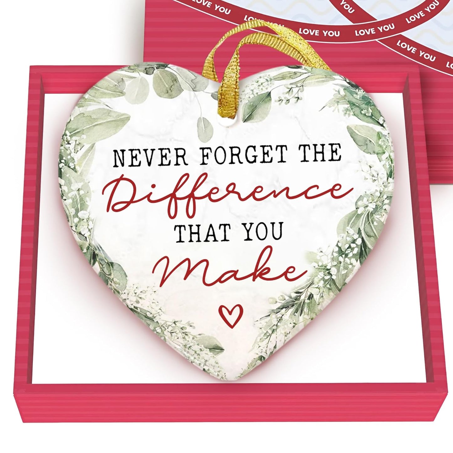 Thank You Christmas Ornament - Thank You Gift for Women, Men - Christmas, Appreciation Gift for Coworker, Friend, Boss, Employee - Never Forget The Different That You Make - 2025 Xmas Decor