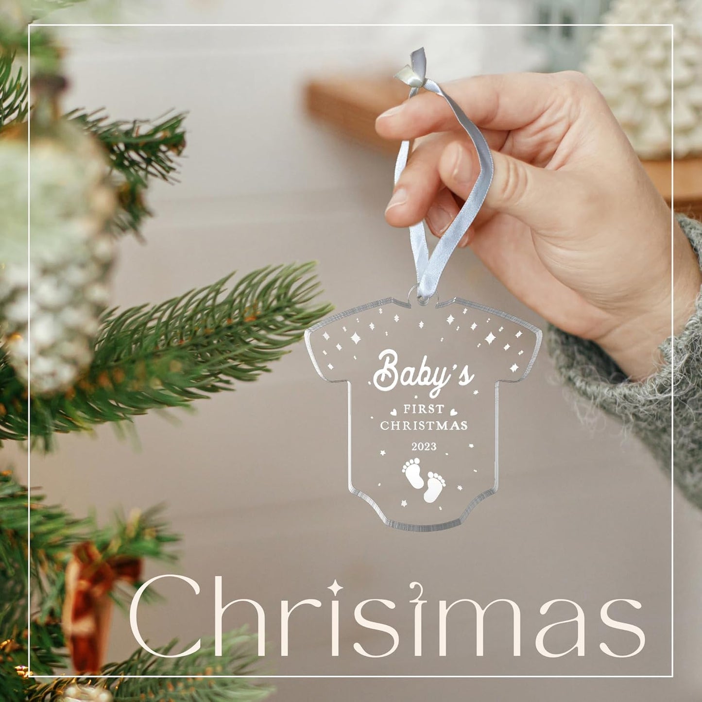 Baby's First Christmas Ornament 2023 - Baby First Christmas Ornament 2023 Boy, Girl - Baby First Christmas - My First Christmas Baby Ornament - Baby 1st Christmas Ornament - Acrylic Ornament 2023