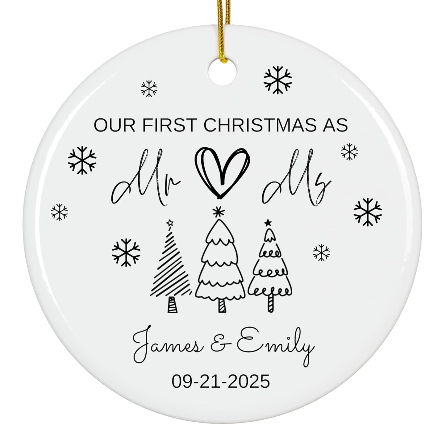 Our First Christmas As Mr & Mrs Ornament, First Married Christmas Ornament 2024, Married Ornament, Wedding Ornament