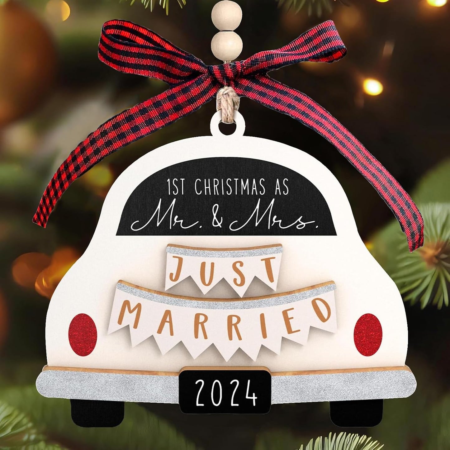 Wedding Gifts for Couple 2024, First Christmas Married Ornament, Our First Christmas As Mr and Mrs Christmas Ornament, Bridal Shower Gifts, Wedding Gift for Bride