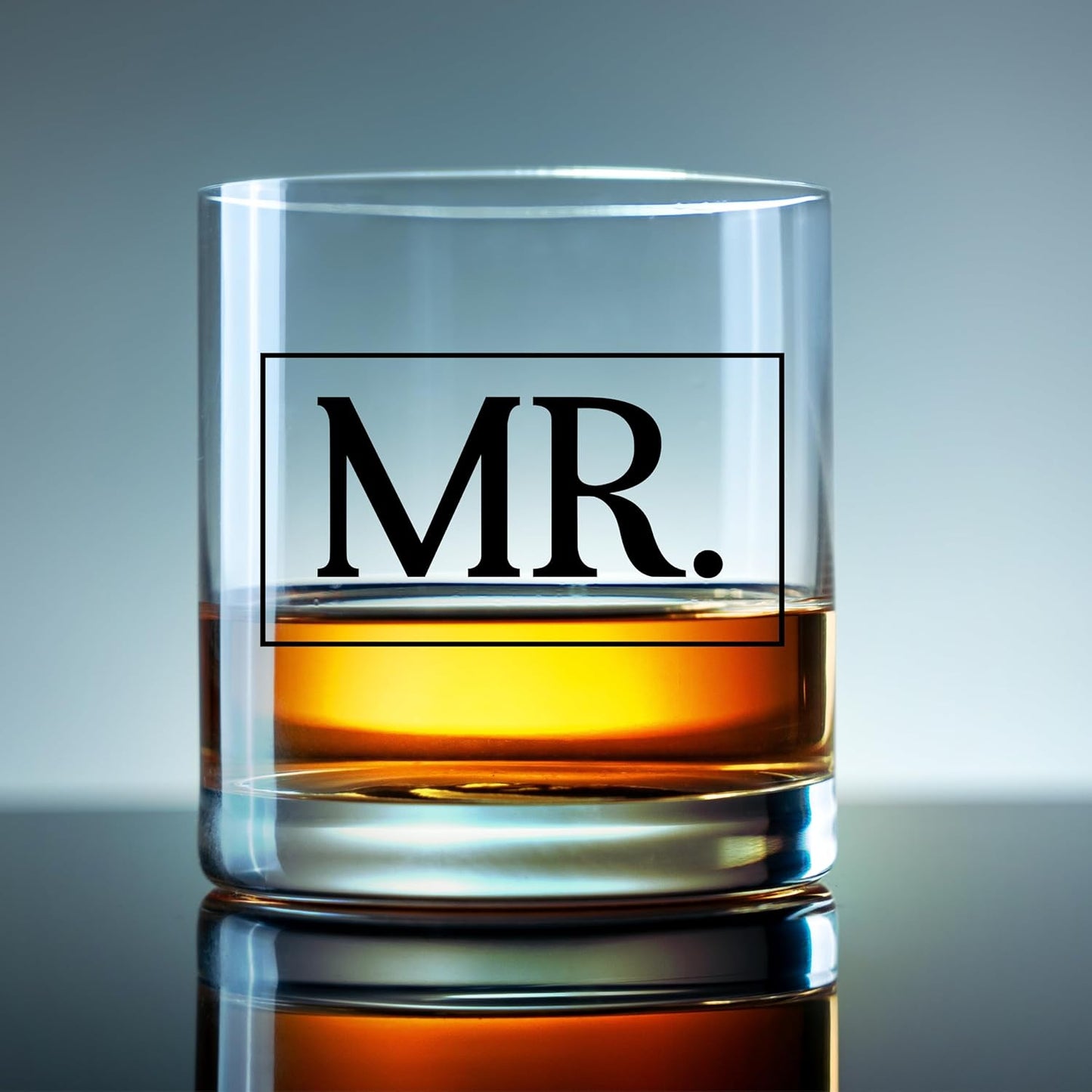 COOL AF Mr and Mrs Whiskey and Wine Glass Gift Set - Wedding & Engagement Gift for Couples and Newlyweds - Husband and Wife