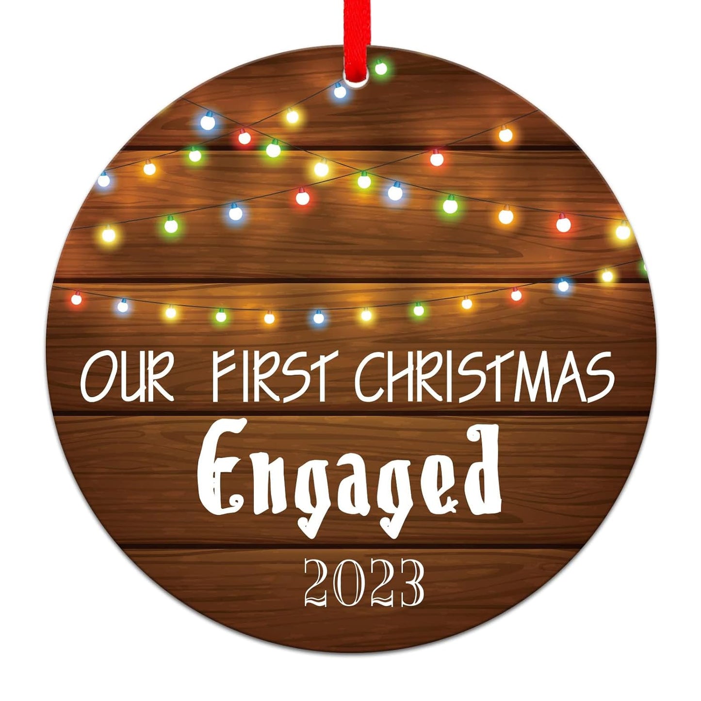 SICOHOME Our First Christmas Engaged Ornament 2023-3" Couple Ornament First Christmas Married Wedding Ornament Mr & Mrs Newlywed Christmas Ornament