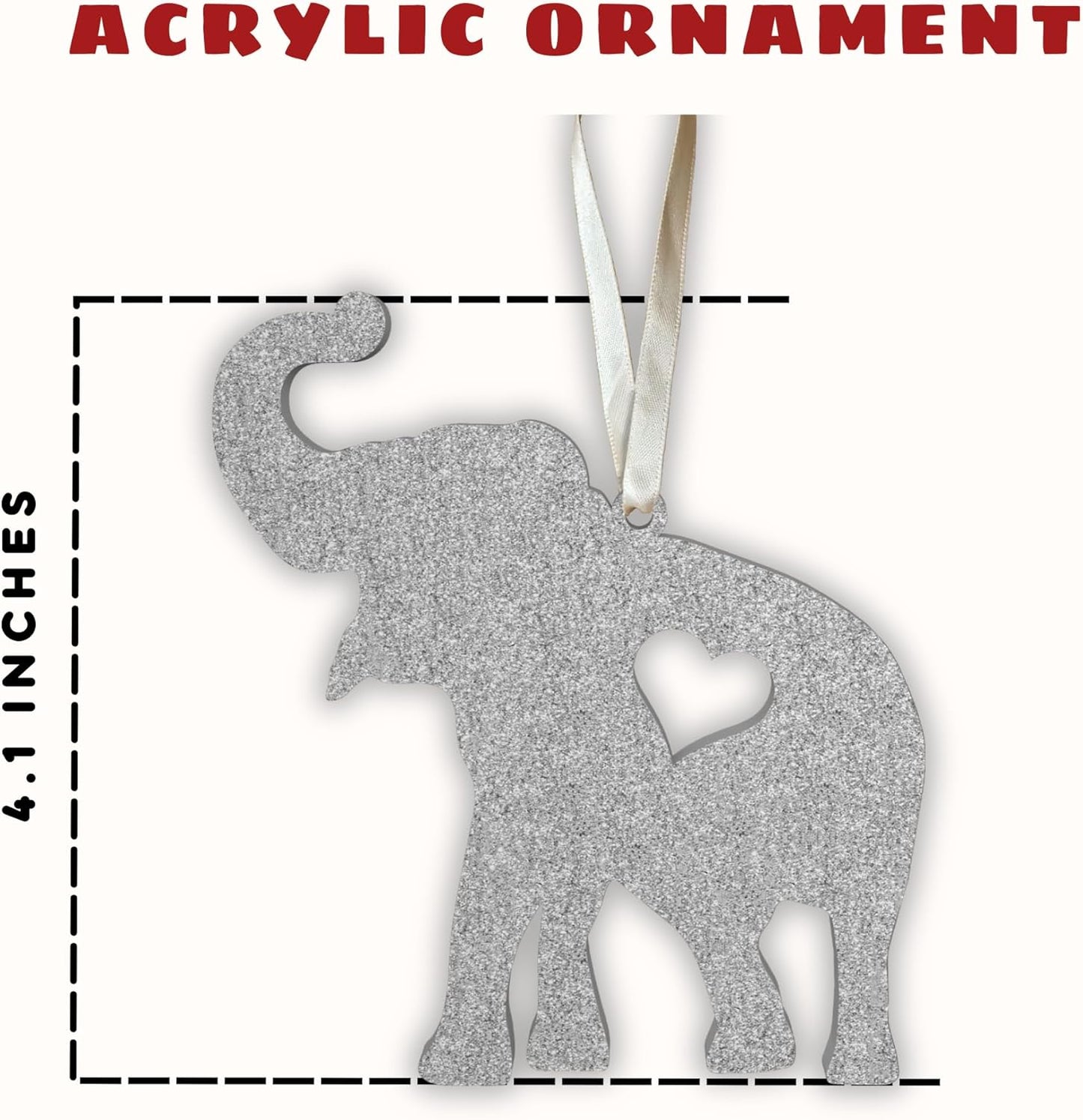 Thank You Gifts for Women, Sister, Best Friends, Coworkers - Employee Appreciation Gift - Mothers Day, Christmas, Sister Birthday Gifts for Friends - Elephant Gift for Women - Acrylic Ornament