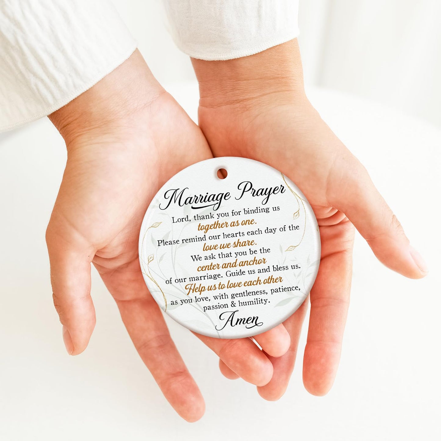 ZAGKOO Christian Wedding Gifts for Couple 2025 - Marriage Prayer Religious Wedding Gift for Newlyweds, Married Couples Anniversary, Bride, Groom - Mr & Mrs Decor, Bridal Shower Gift - Ceramic Ornament