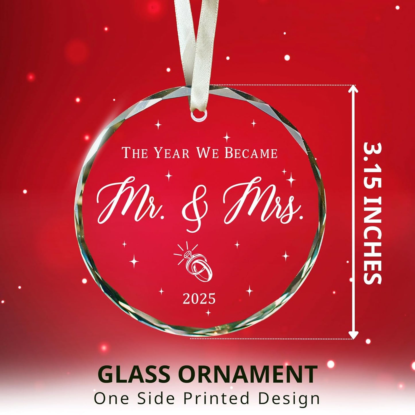 Wedding Gifts - Mr and Mrs Gifts - Wedding Gift Ideas for Couples 2025, Future Mr and Mrs Gift Ideas - 1st Bridal Shower Ornaments for Bride, Bride to Be - Glass Ornament 2025