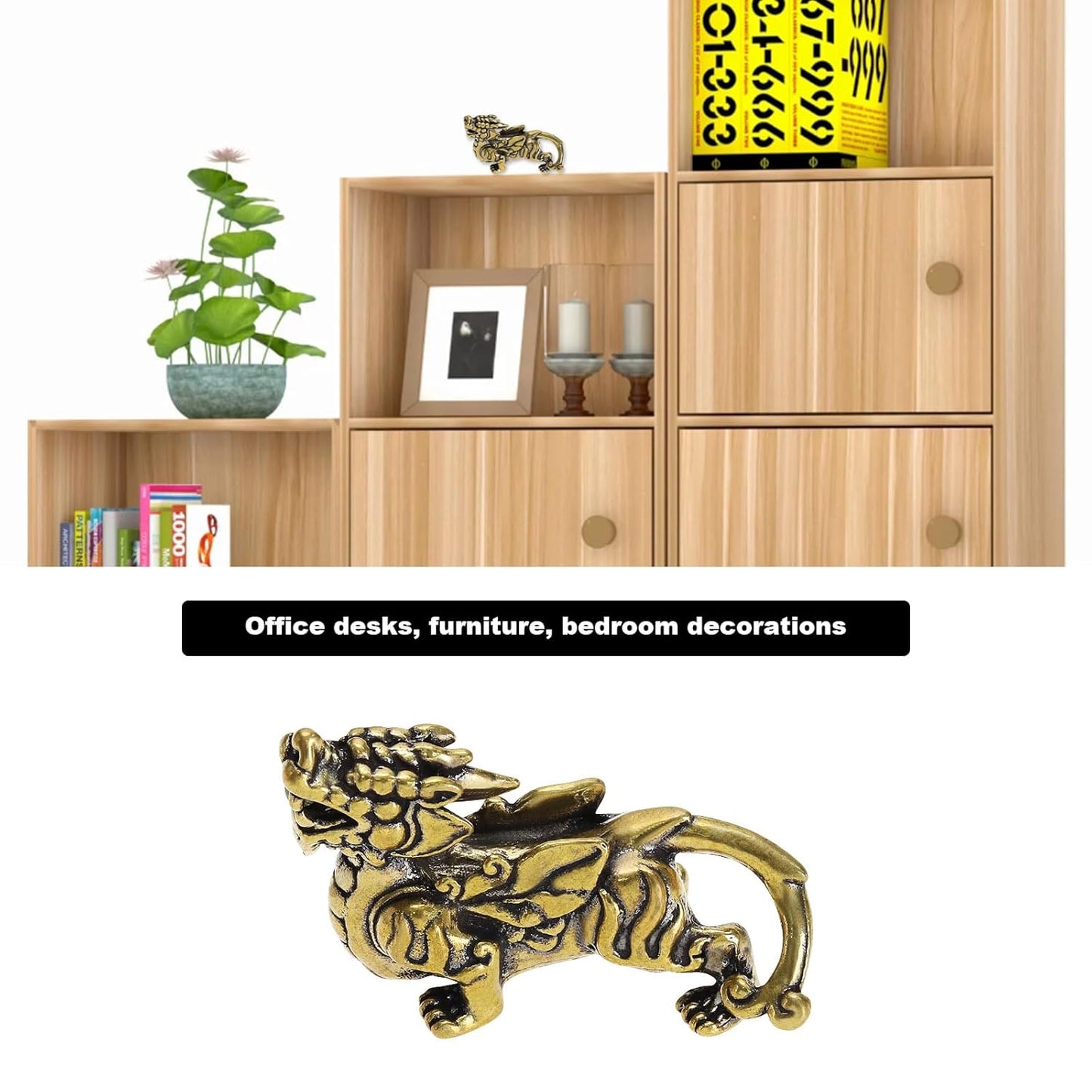 Create idea Brass Pi Xiu Ornament Solid Brass Mother Pixiu Ornament Pi Xiu Statue Decoration Home Ornament Office Desk Decorative Ornament Flying Mother Pi Xiu Ornament