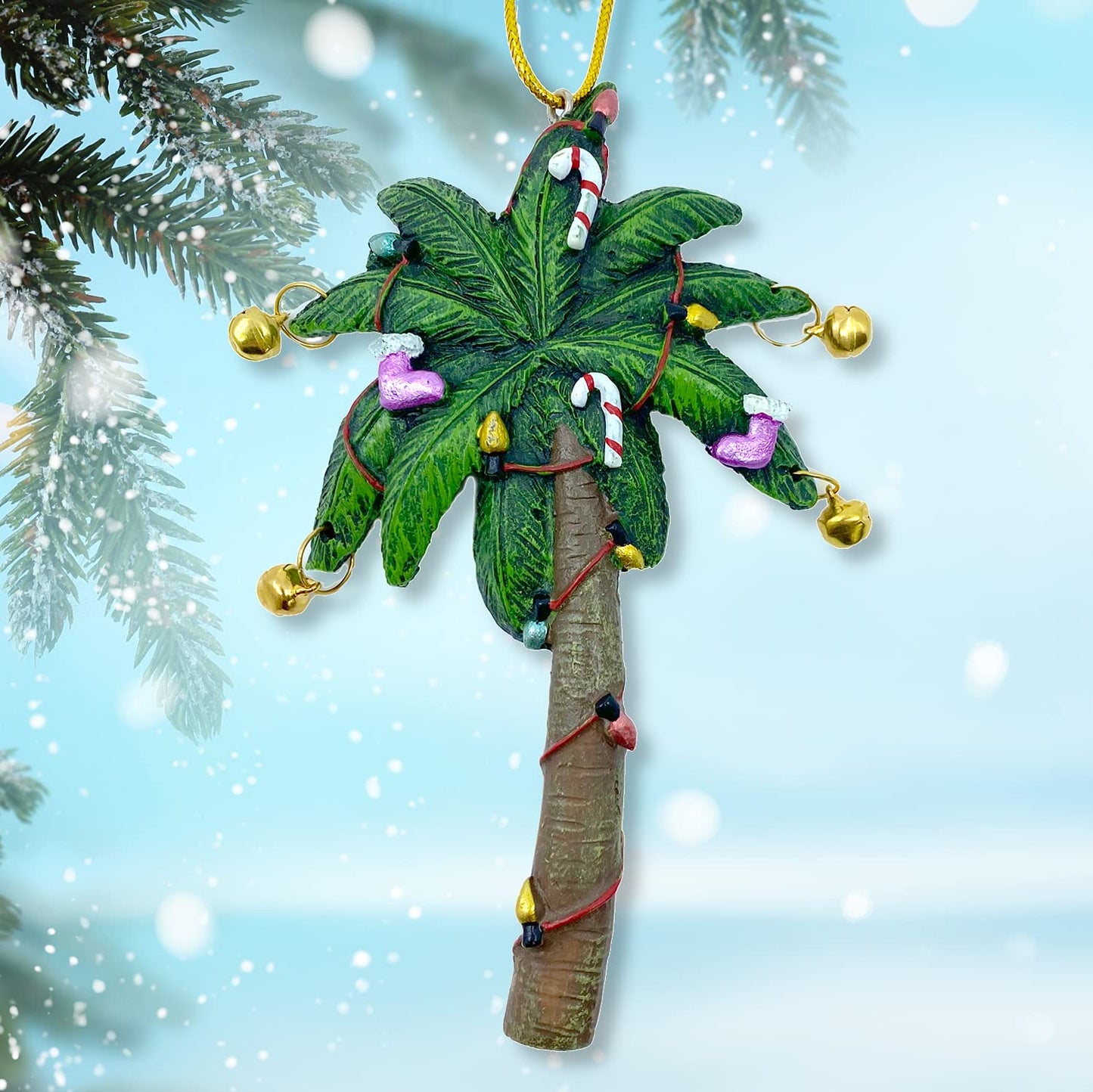 Palm Tree Ornament - Decorated Christmas Tree Ornament
