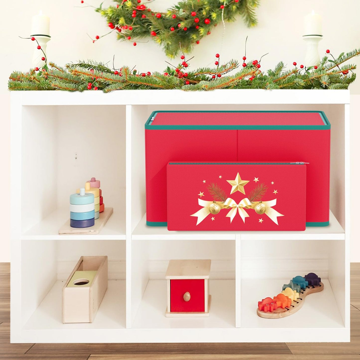Christmas Ornament Storage Box With Adjustable Dividers Stores Up To 96-3" Holiday Ornament Christmas Ornament Storage Containers Large Ornament Box For Christmas Ornament Organizer Storage Box