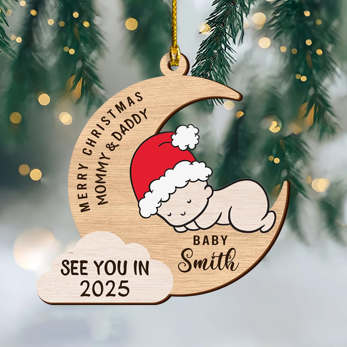 Promoted to Mommy Ornament – See You in 2025 - Merry Christmas Mommy Ornament 2025 - Pregnancy Ornament - Christmas Ornaments Pregnant – Mother Expecting Baby Ornament - were Expecting Ornament 2025