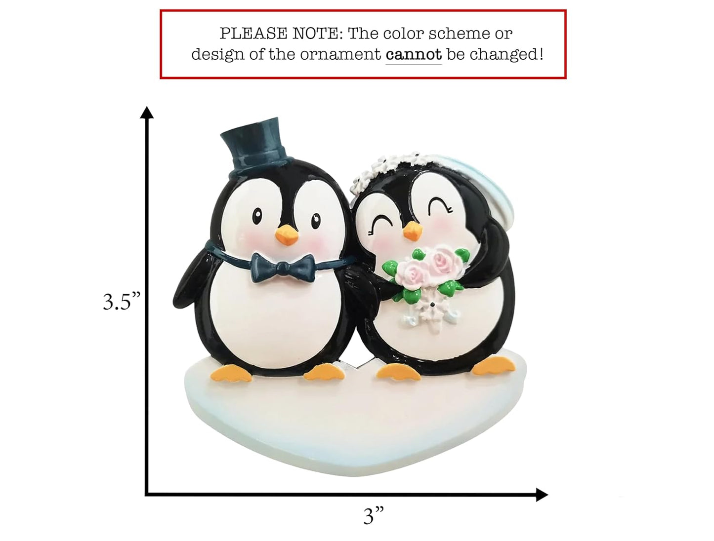 Personalized Our First Christmas Married Ornament 2025 | Customized Penguin Bride & Groom, Wedding Ornament for Xmas Tree | Just Married Newlywed Couple Marriage Keepsake