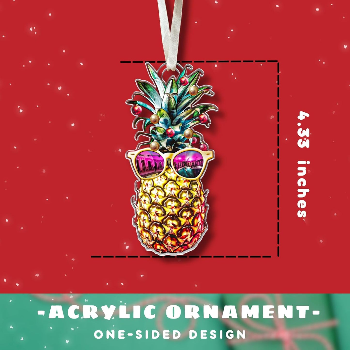 Acrylic Pineapple Ornament - Funny Christmas Tree Decor, Pineapple Gifts for Lovers - 2024