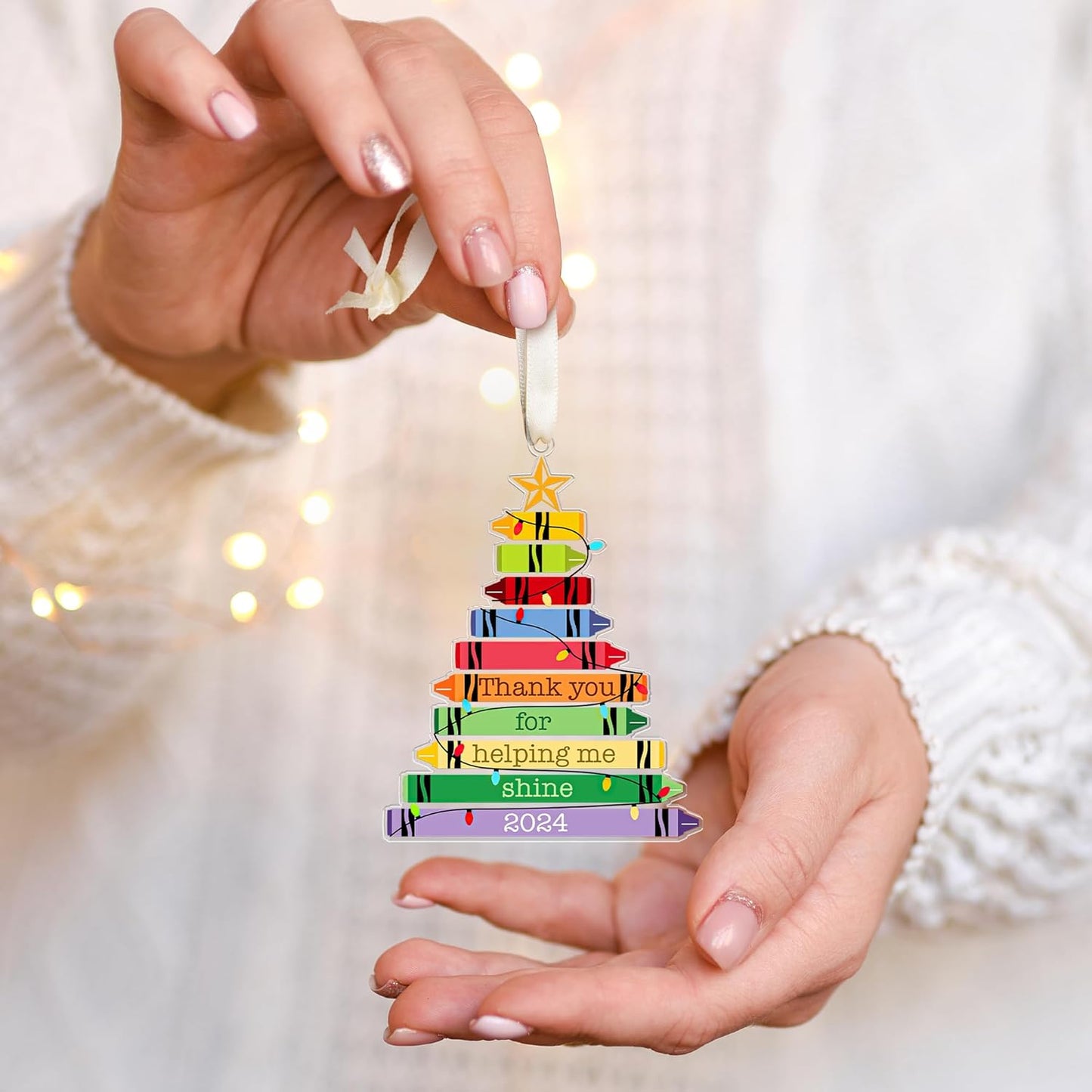 Teacher Gifts - Teacher Ornaments for Christmas Tree, Teachers Xmas Ornaments - Acrylic Ornament