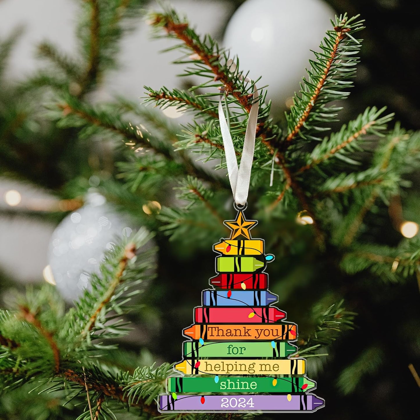 Teacher Gifts - Teacher Ornaments for Christmas Tree, Teachers Xmas Ornaments - Acrylic Ornament