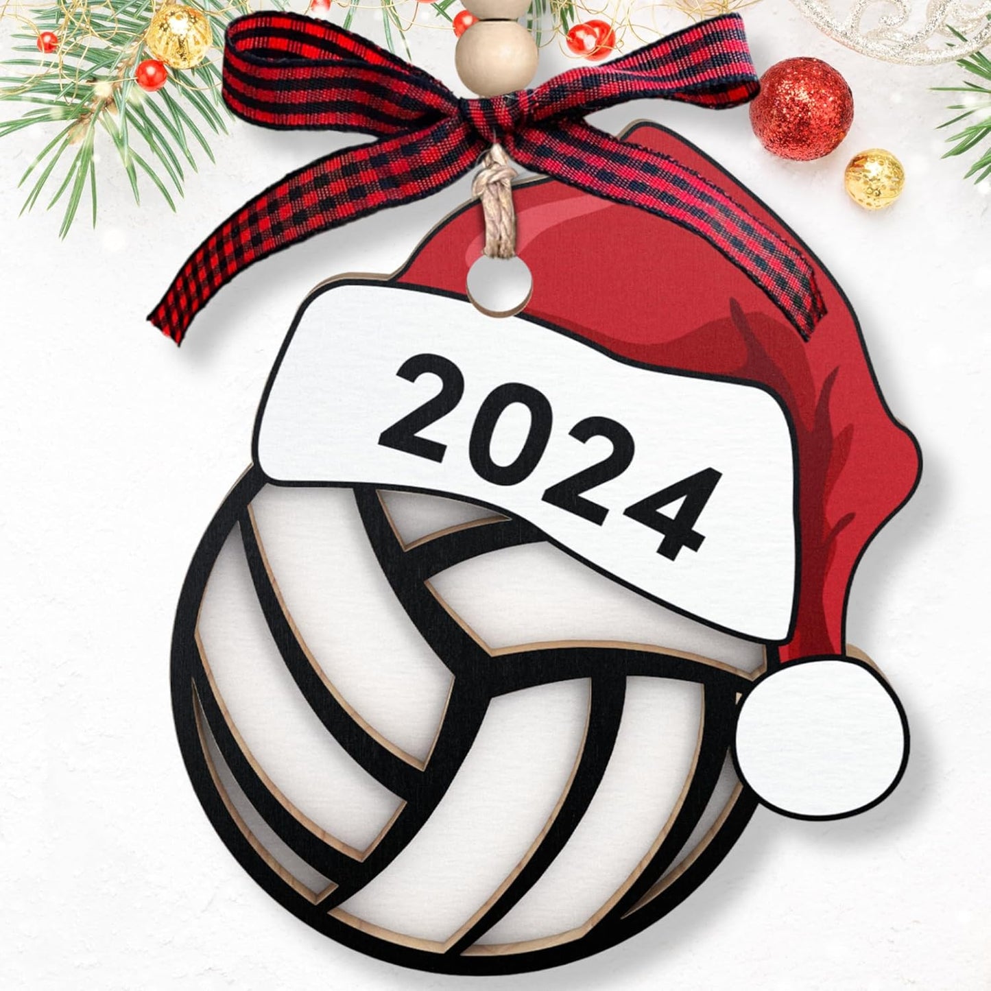 Volleyball Gifts - Volleyball Gifts for Teen Girls, Gifts for Volleyball Players, Senior Volleyball Gifts - Volleyball Tree Ornament, Volleyball Christmas Tree Ornament - Wood Volleyball Ornament