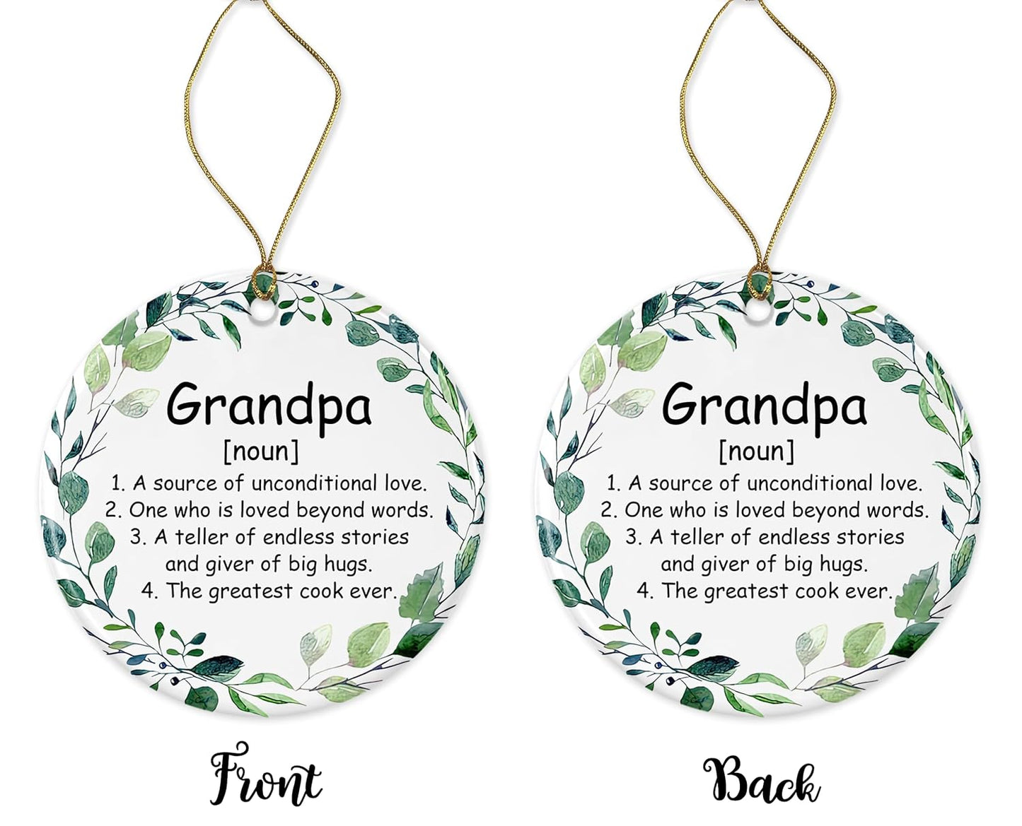 Grandpa Noun Ornament, Family Definition, Grandpa Definition Ornament, Christmas Ornament for Grandpa, Grandpa Gifts, Chirstmas Tree Ornament Printed on Both Sides