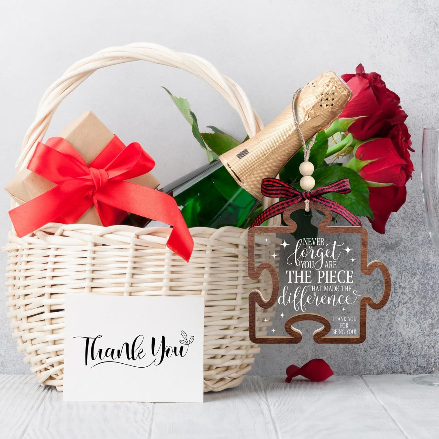 Thank You Gifts - Teacher Appreciation Gifts - Nurses Week Gift - Appreciation Gift for Employee, Coworker, Friend, Boss, Nurse - 2 Layer Wood Acrylic Ornament