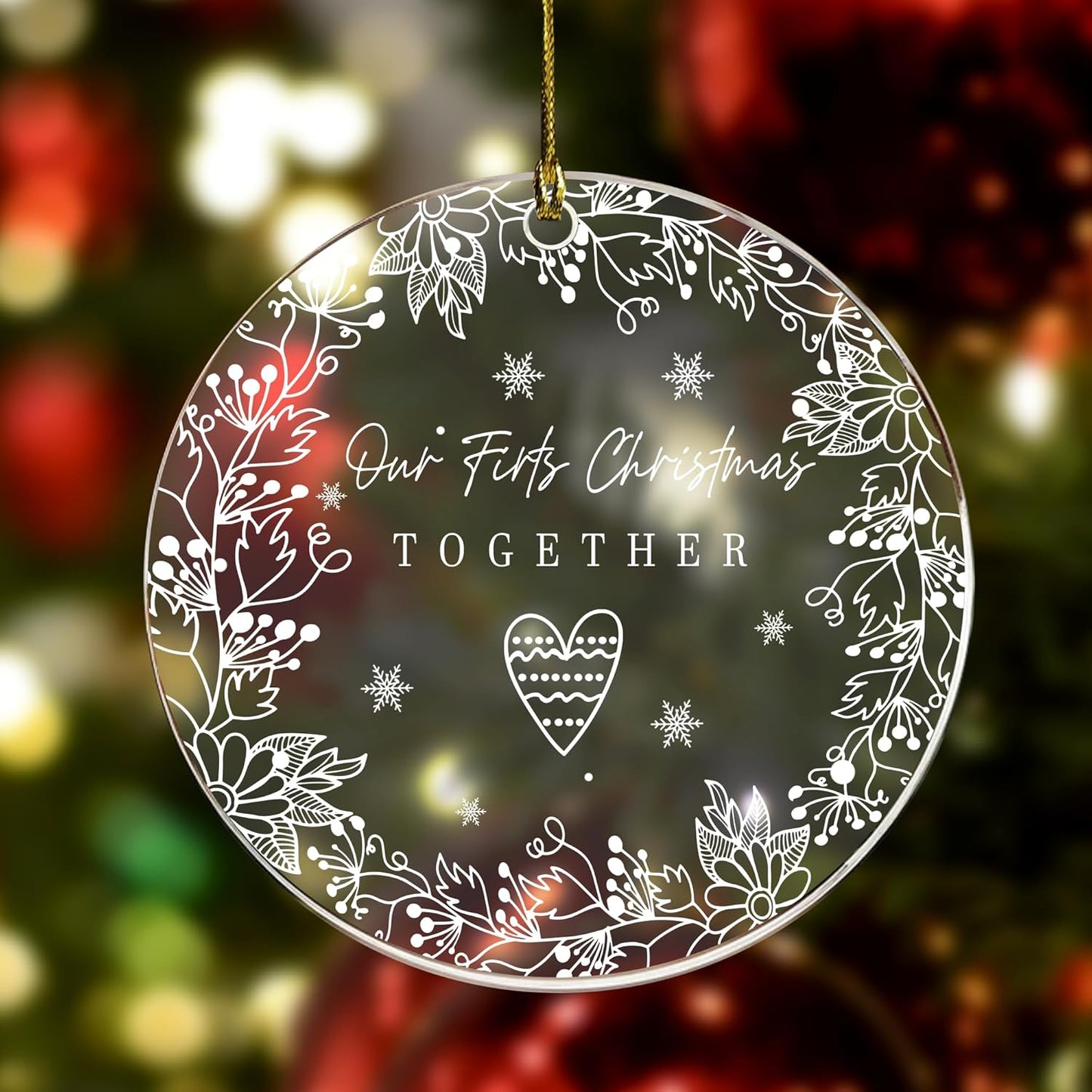 Our First Christmas Engagement Ornament 2024 - Married Couple's Gift, Wedding Gift for Couple