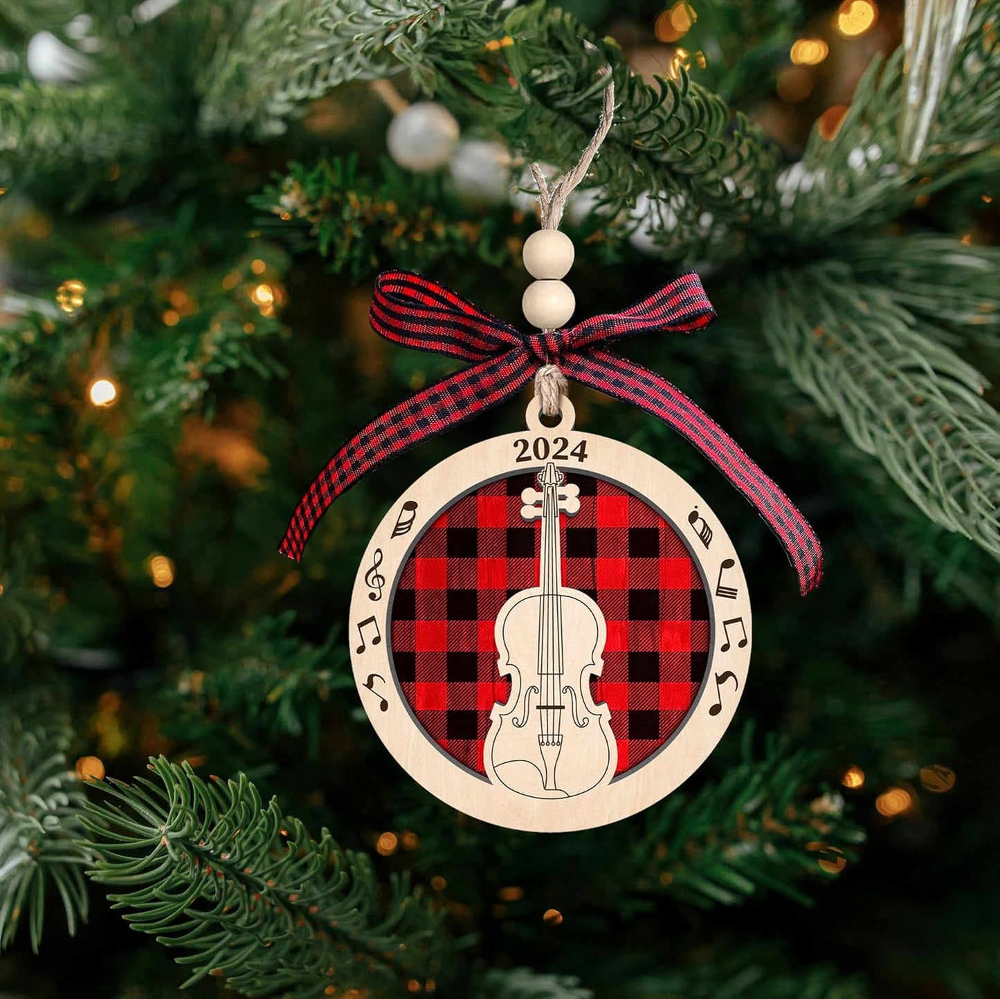 Violin Ornament - Violin Christmas - Violin Ornaments 2024, Music Christmas Ornaments - Violin Gifts for Girls, Women, Men, Violin Player, Teacher - Wood Ornament