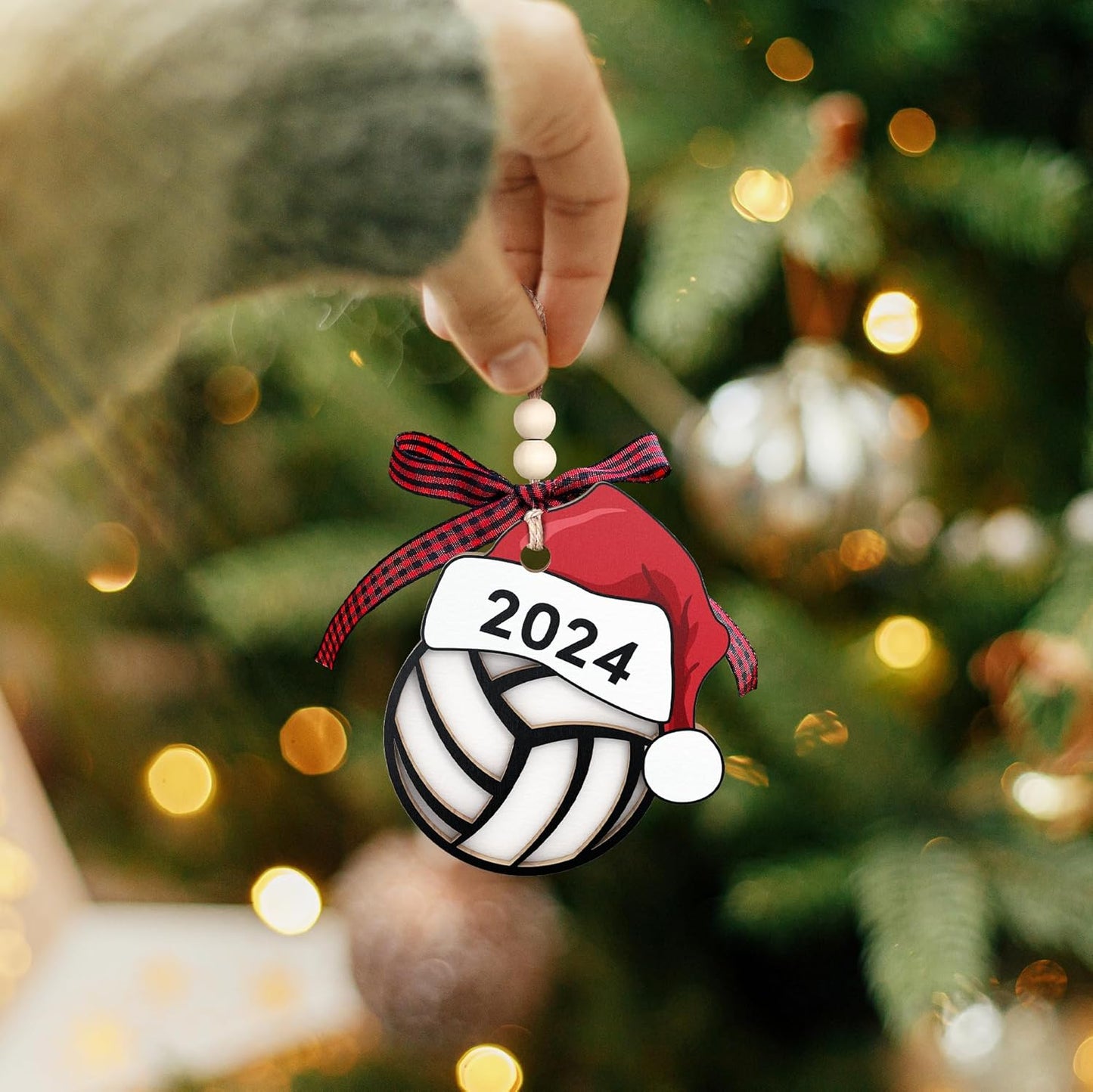 Volleyball Gifts - Volleyball Gifts for Teen Girls, Gifts for Volleyball Players, Senior Volleyball Gifts - Volleyball Tree Ornament, Volleyball Christmas Tree Ornament - Wood Volleyball Ornament