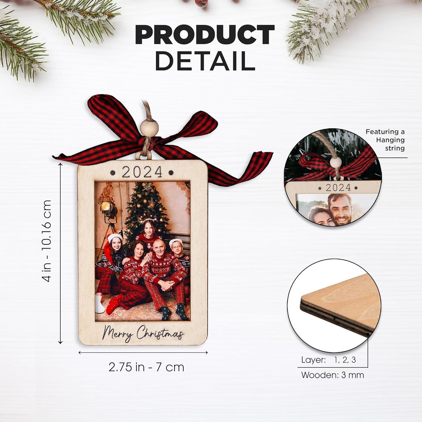 2024 Christmas Ornament, Merry Christmas Picture Frame Ornament 2024, Christmas Ornaments 2024, 2024 Christmas Ornament Picture Frame, 2x3 Picture Ornament, 2024 Photo Christmas Ornament