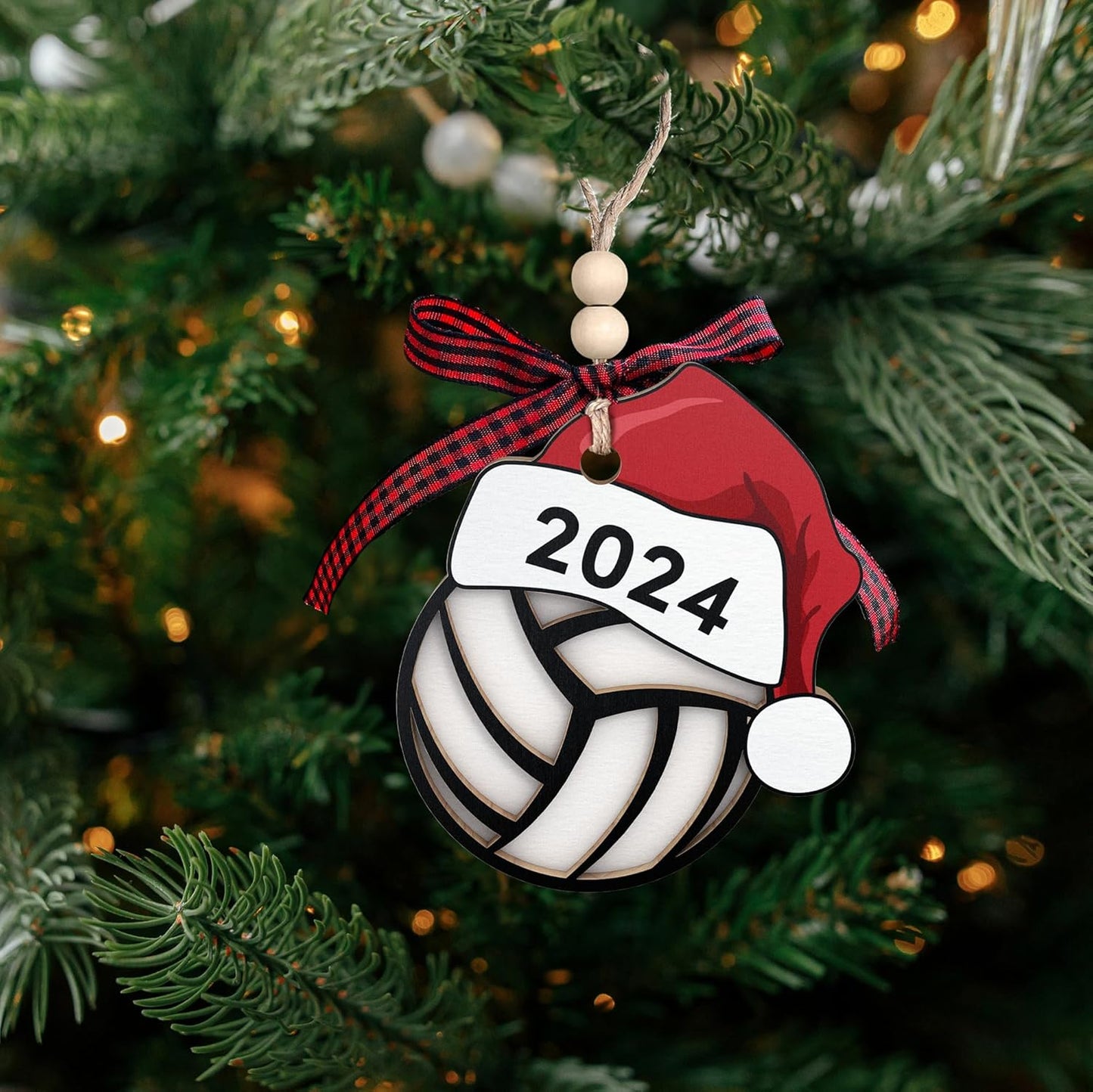 Volleyball Gifts - Volleyball Gifts for Teen Girls, Gifts for Volleyball Players, Senior Volleyball Gifts - Volleyball Tree Ornament, Volleyball Christmas Tree Ornament - Wood Volleyball Ornament