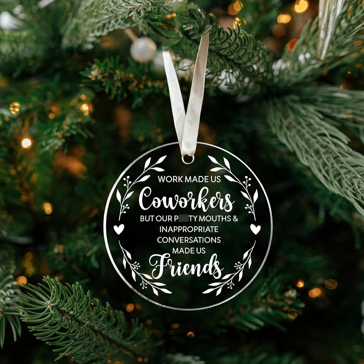 Coworker Ornaments - Christmas Ornaments for Women Coworkers - Gifts for Friends Female Coworker - Acrylic Ornament