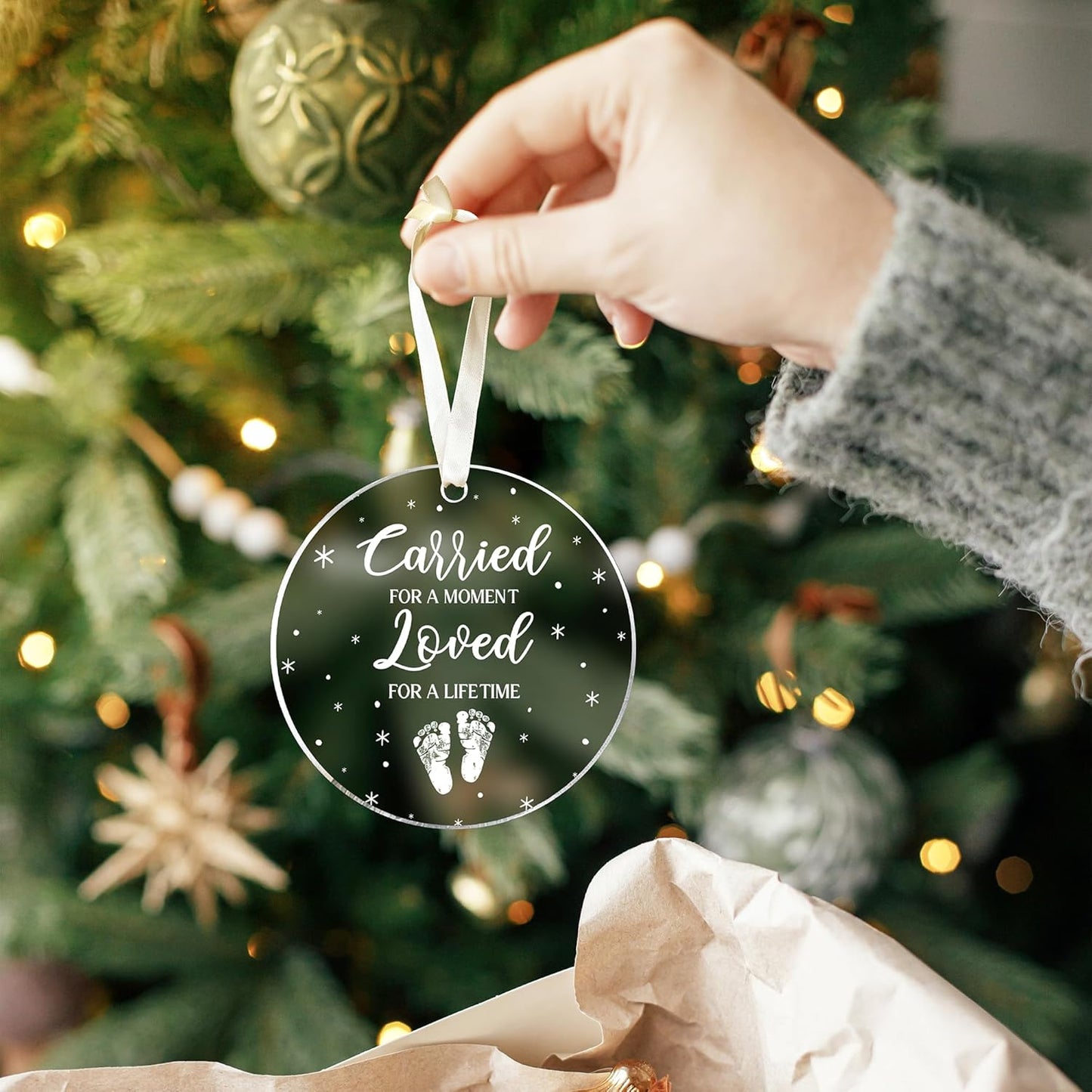 Miscarriage Ornament - Miscarriage Gifts for Mothers, Dad, Mom, Parents - Loss of Baby Sympathy Gifts - Baby Memorial Gift, Pregnancy Loss Gift - Acrylic Baby Loss Ornament