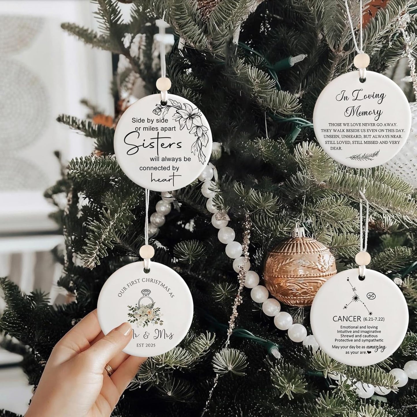 Our First Christmas Just Married Ornament Year 2025, Newly Wedding Gift for Couple Unique, 1st Xmas as Mr and Mrs Ornaments, Newlywed Marriage Gift, Bridal Shower Gift for Bride to be