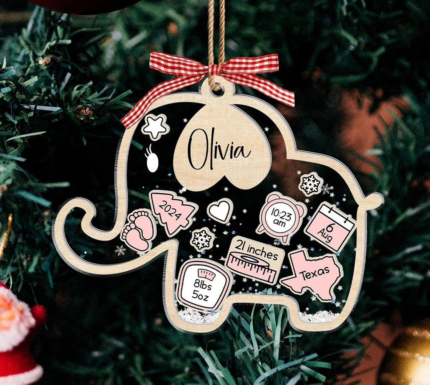 Babys First Christmas Ornament - Baby's First Christmas Ornament, Baby First Christmas Ornament 2024, 4d Shake Ornament, Baby Shower, Babys 1st Christmas Ornament 2024