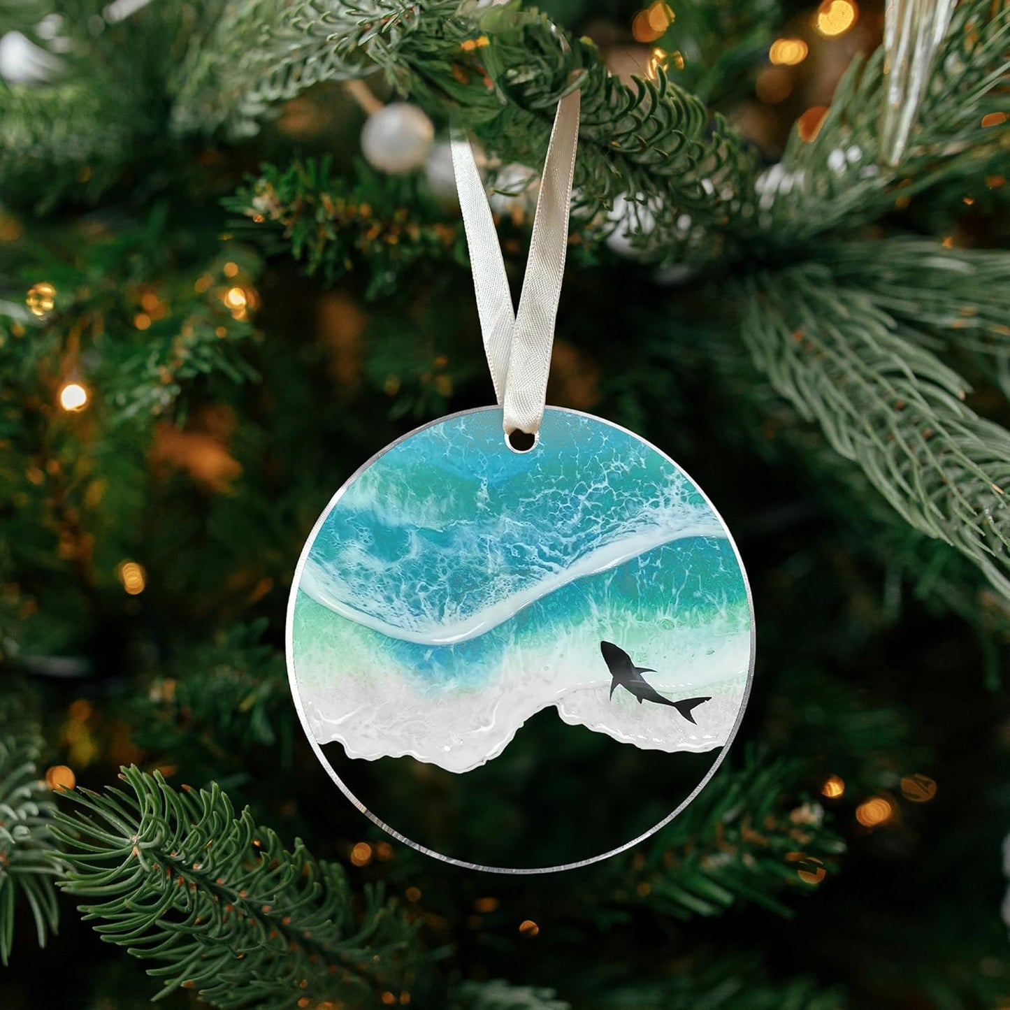Dolphin Ornaments for Christmas Tree - Dolphin Christmas Ornament - Coastal Gifts - Acrylic Ornament