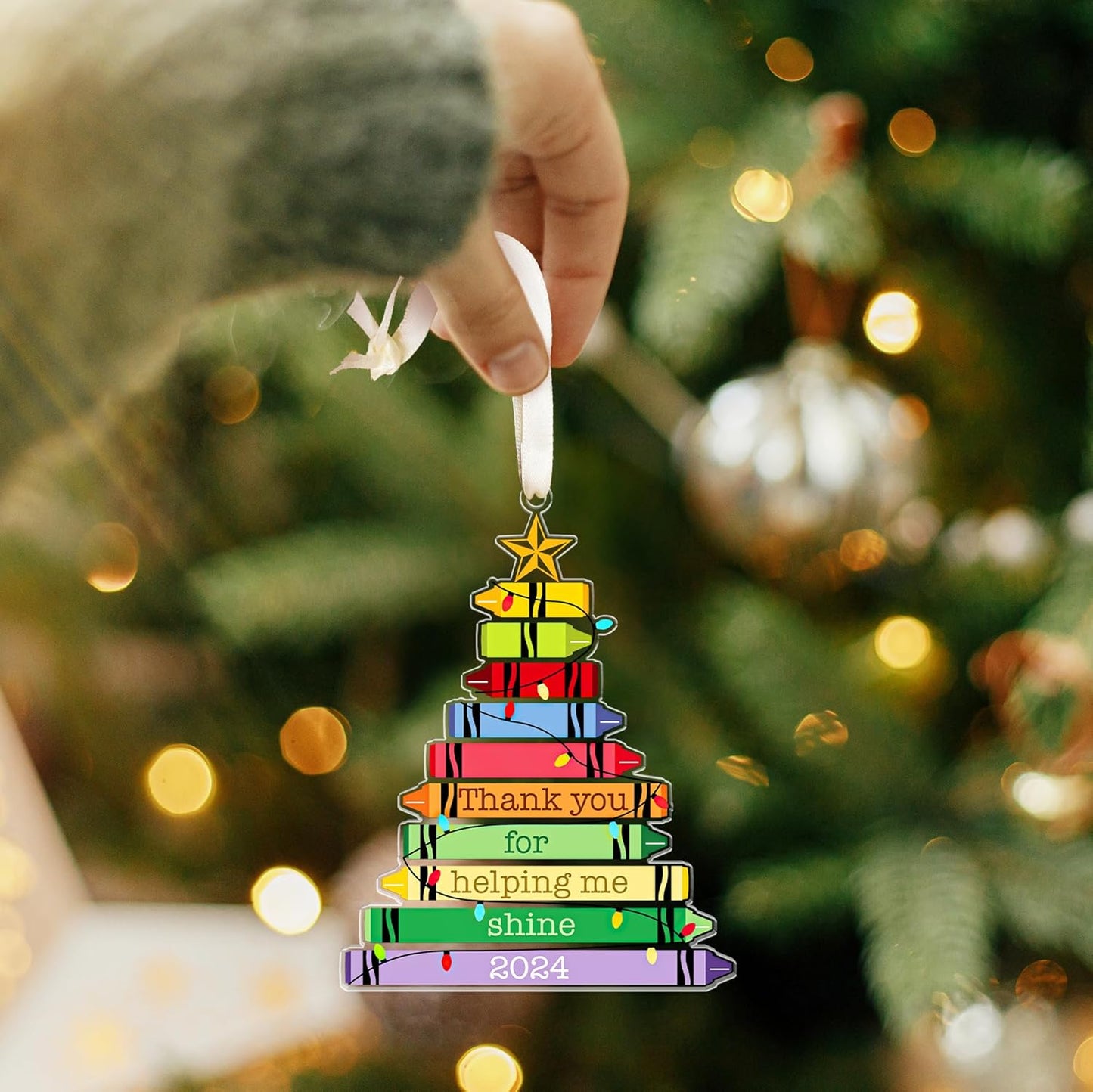 Teacher Gifts - Teacher Ornaments for Christmas Tree, Teachers Xmas Ornaments - Acrylic Ornament