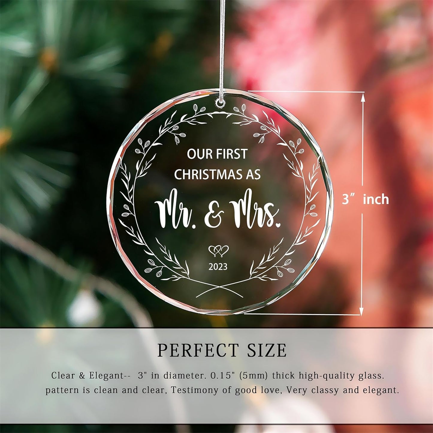 2024 Bridal Shower Gift, Our First Christmas as Mr & Mrs Ornament, Wedding Gifts for Couple, 1st Married Ornament Tree Decor Newlywed