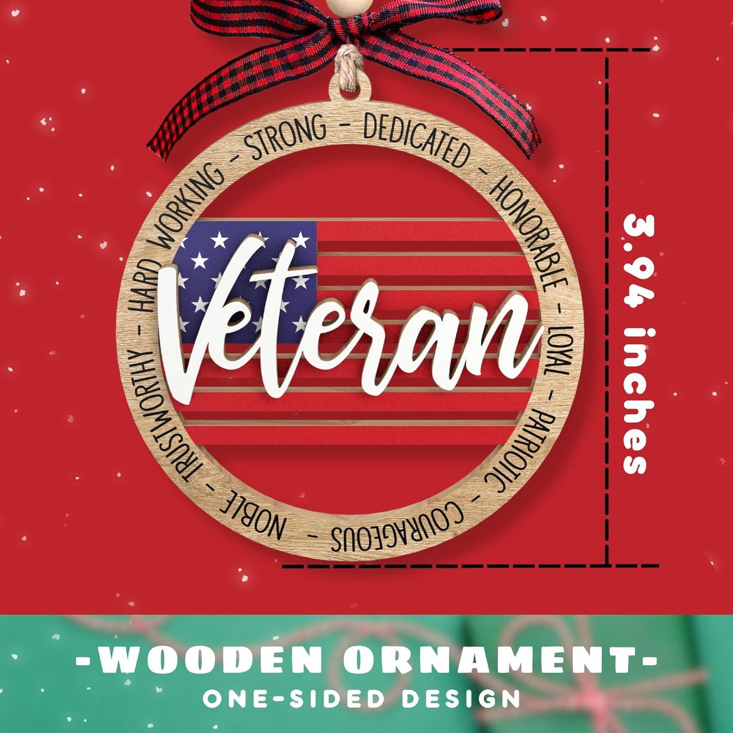 Veteran Ornaments - Veteran Christmas Ornament - Wooden Ornament
