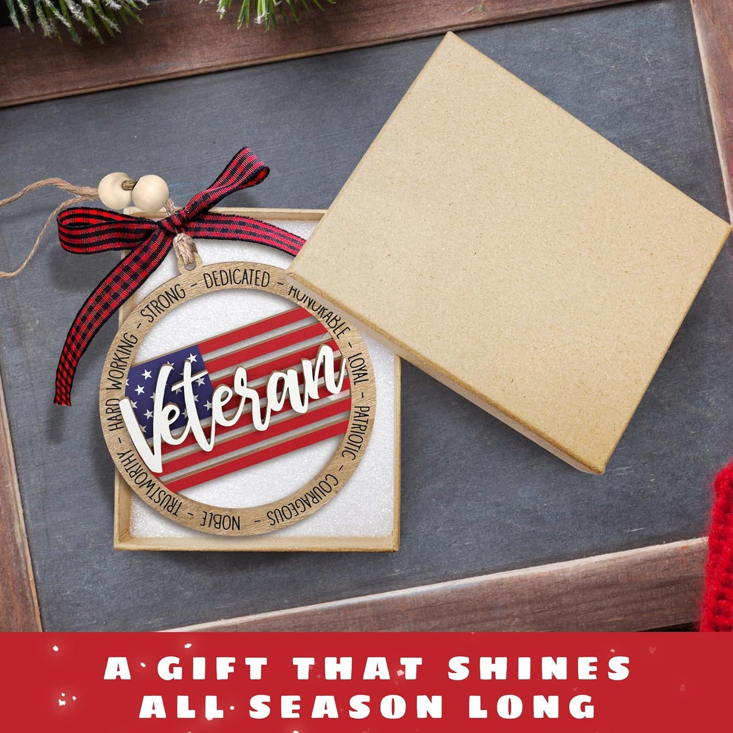 Veteran Ornaments - Veteran Christmas Ornament - Wooden Ornament