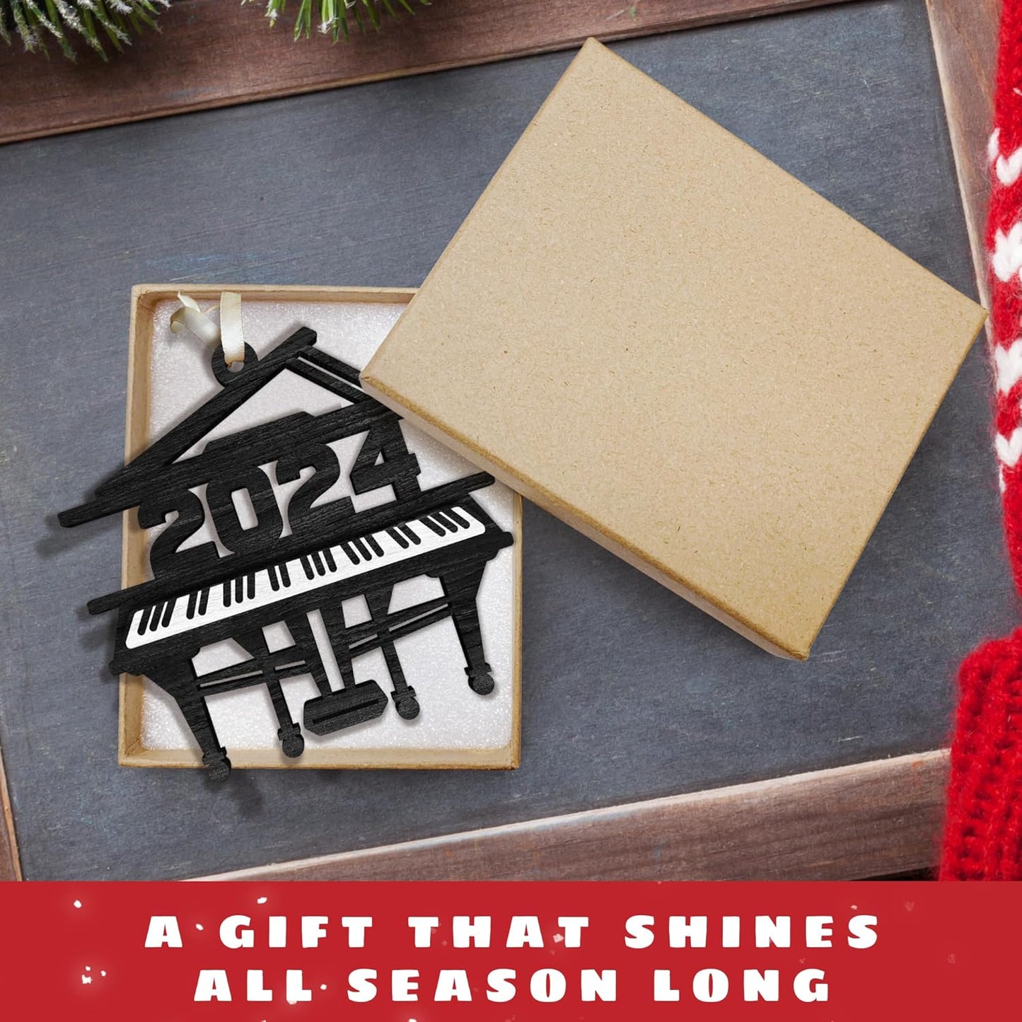 Piano Ornament - Piano Christmas Ornaments, Musical Christmas Ornaments - Music Gifts - Wood Ornament 2024