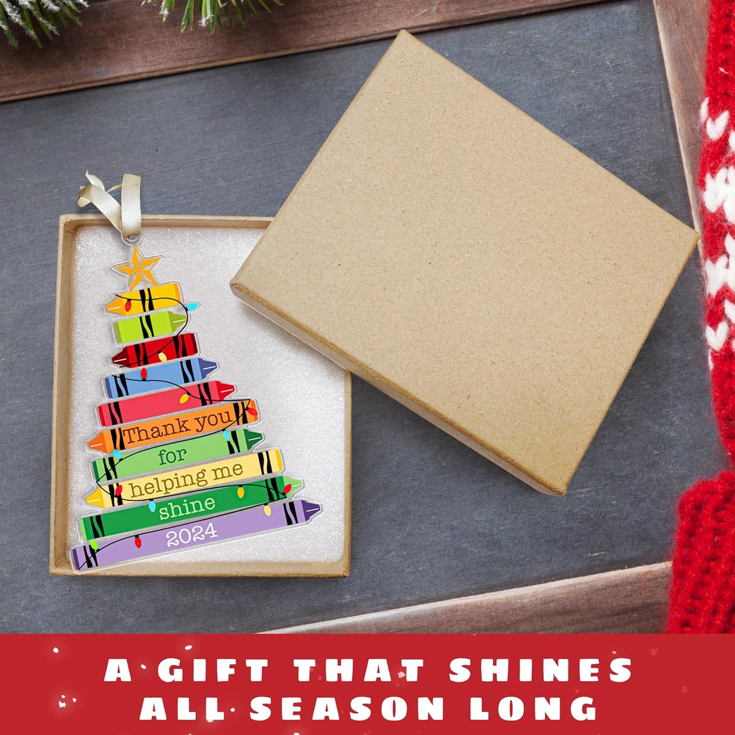 Teacher Gifts - Teacher Ornaments for Christmas Tree, Teachers Xmas Ornaments - Acrylic Ornament