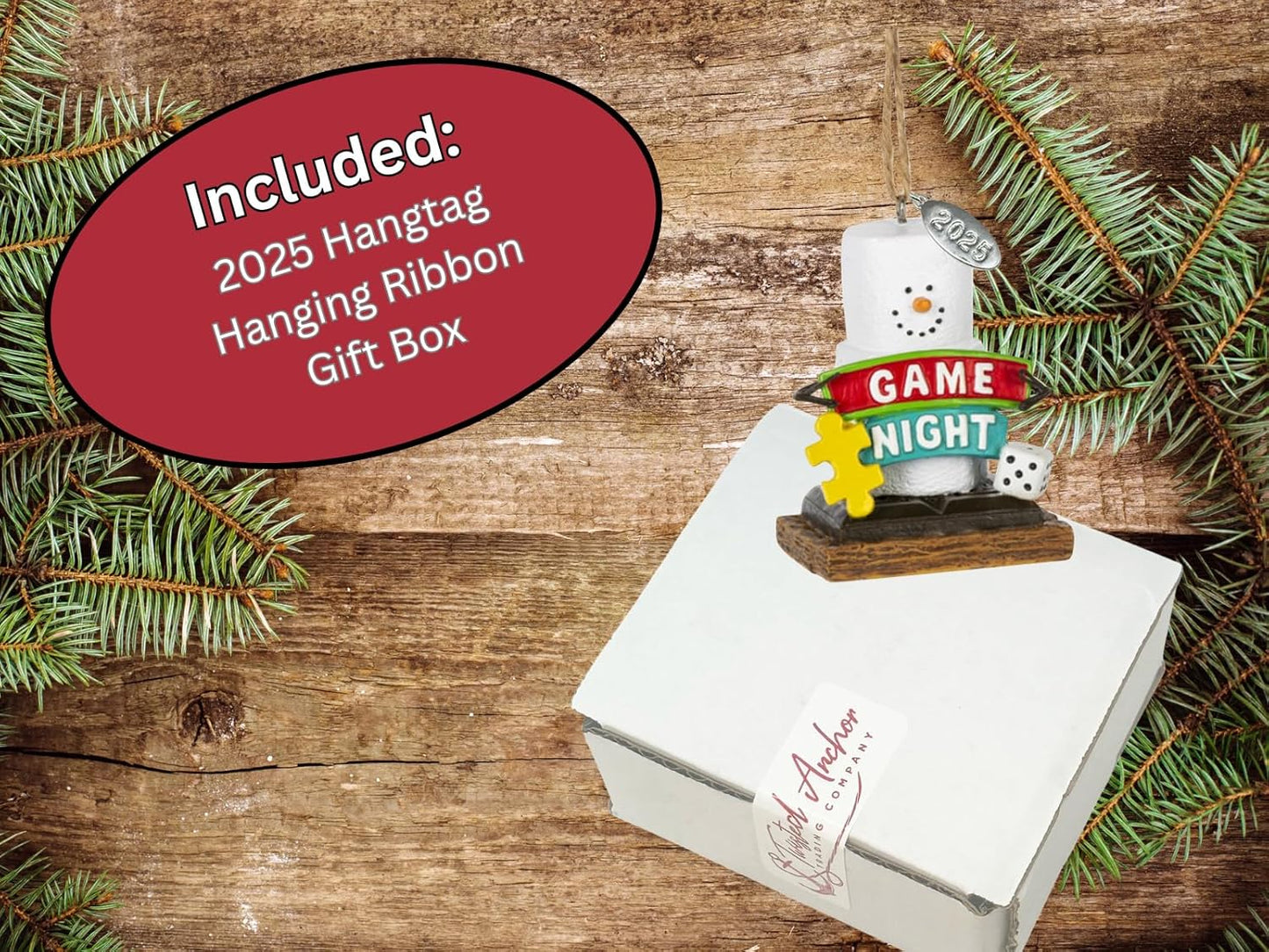 Smores Game Night Christmas Ornament - Arrives in Gift Box - Durable Resin Christmas Ornament - Christmas Tree Decoration and Christmas Tree Ornament - Game Night Ornament - 2025 Christmas Ornament