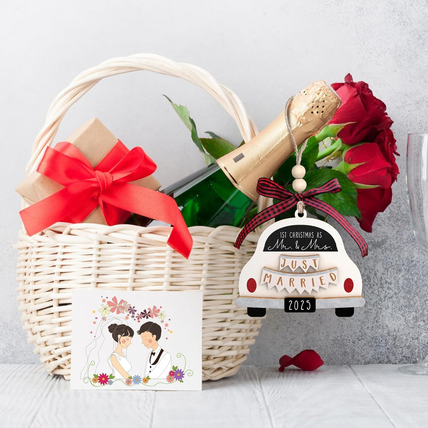 Wedding Gifts - Mr and Mrs Gifts - Wedding Gift for Couples 2025, Bride, Future Mr and Mrs - Bridal Shower Bride Gift Ideas for Her, Married Couple, Newlywed - Wood Ornament 2025