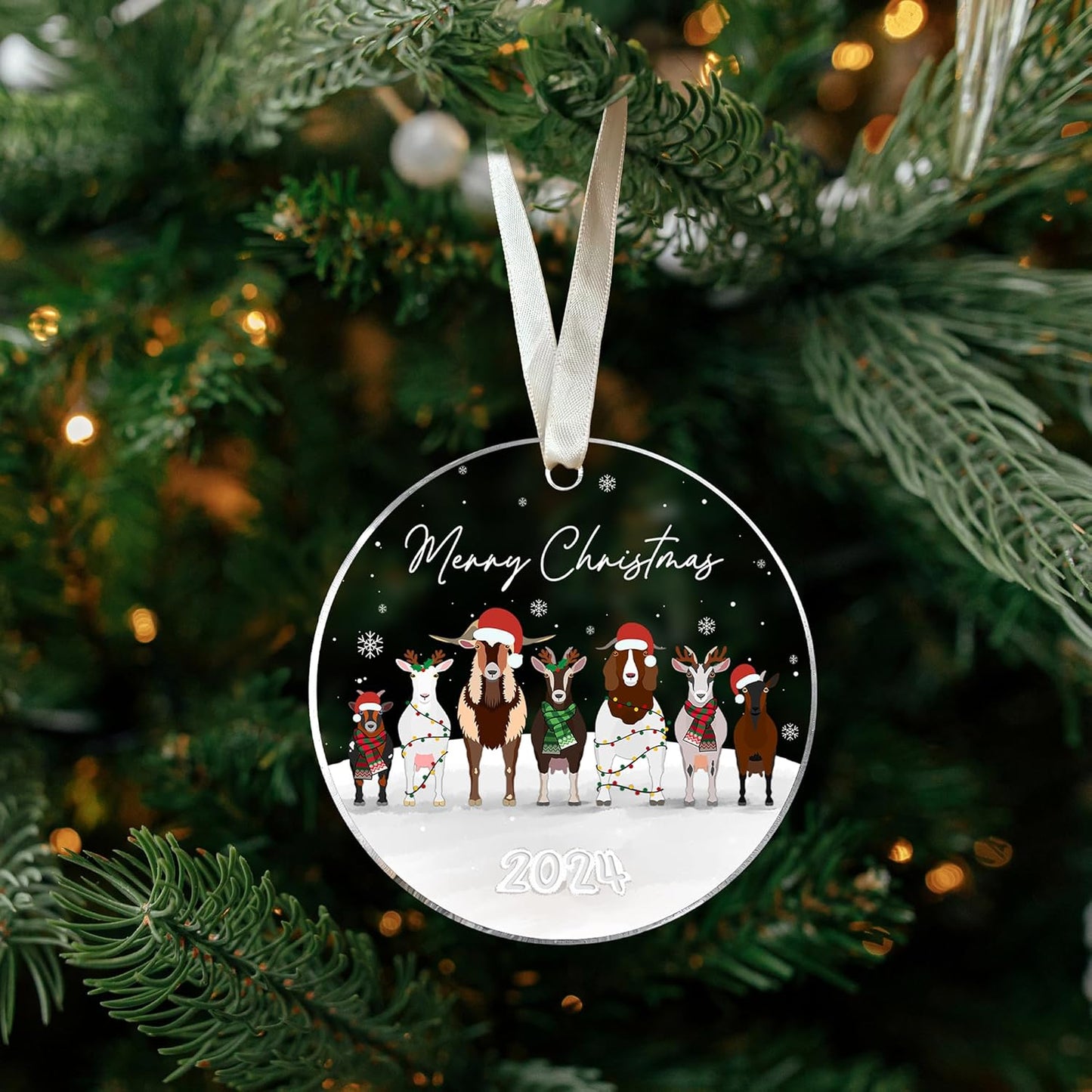 Goat Ornament - Goat Gifts for Women - Acrylic Ornament 2024