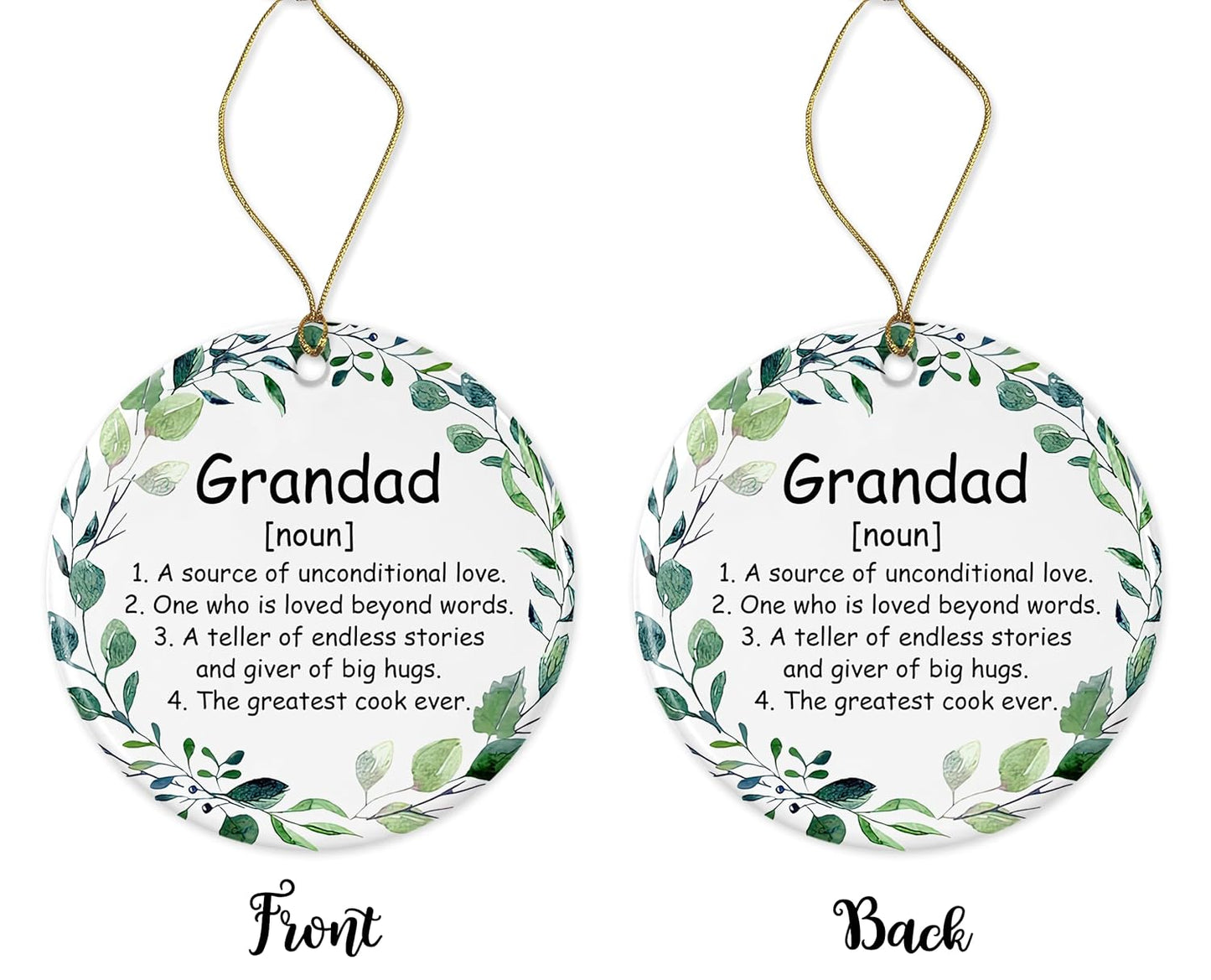 Grandad Noun Ornament, Family Definition, Grandad Definition Ornament, Christmas Ornament for Grandad, Grandad Gifts, Chirstmas Tree Ornament Printed on Both Sides