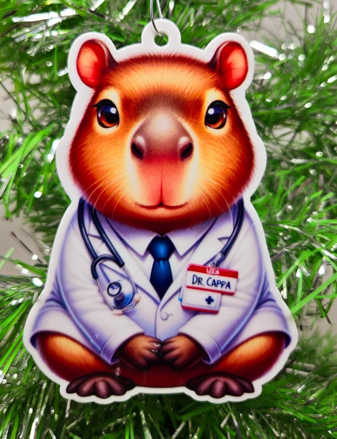 Capybara Ornament - Doctor Dr. Capybara Christmas Ornament