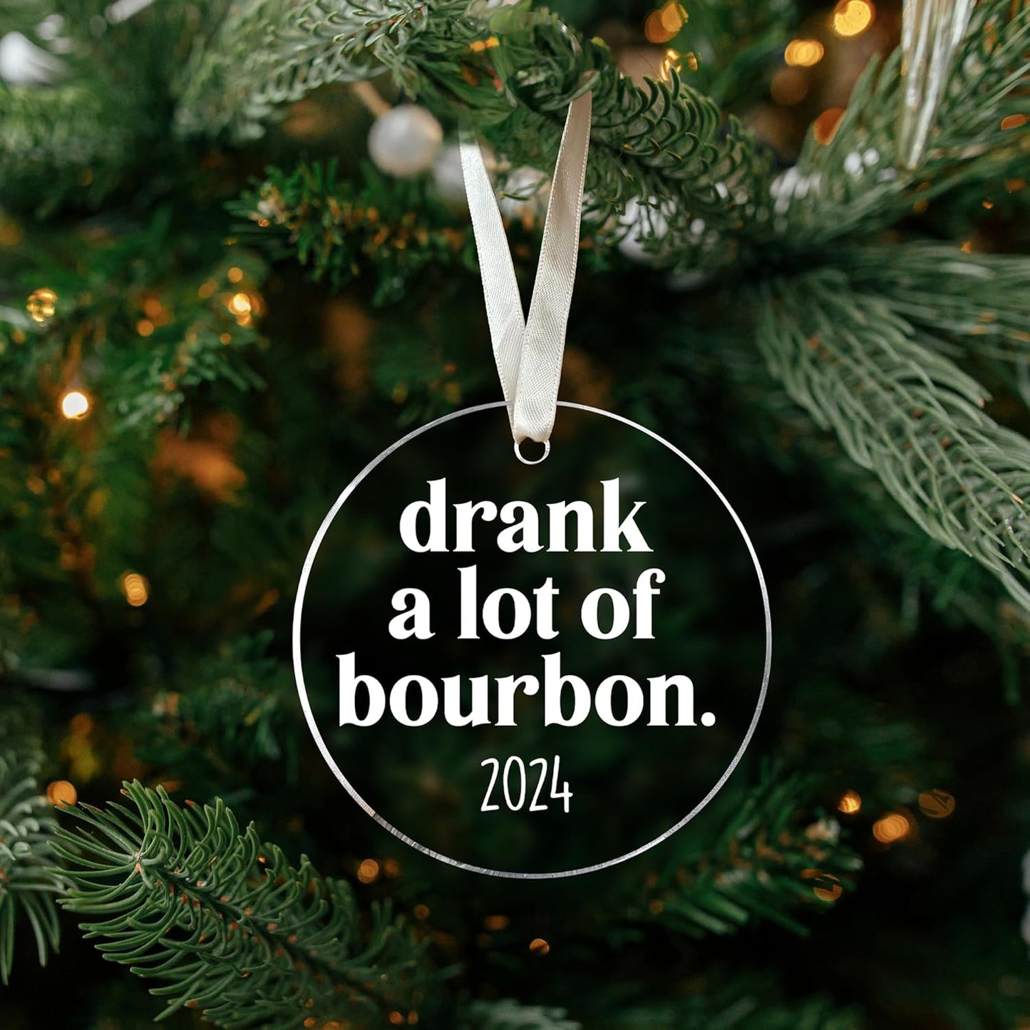 Bourbon Ornament - Wine Ornaments, Whiskey Ornaments - Bourbon Gifts for Women Men - Acrylic Ornament