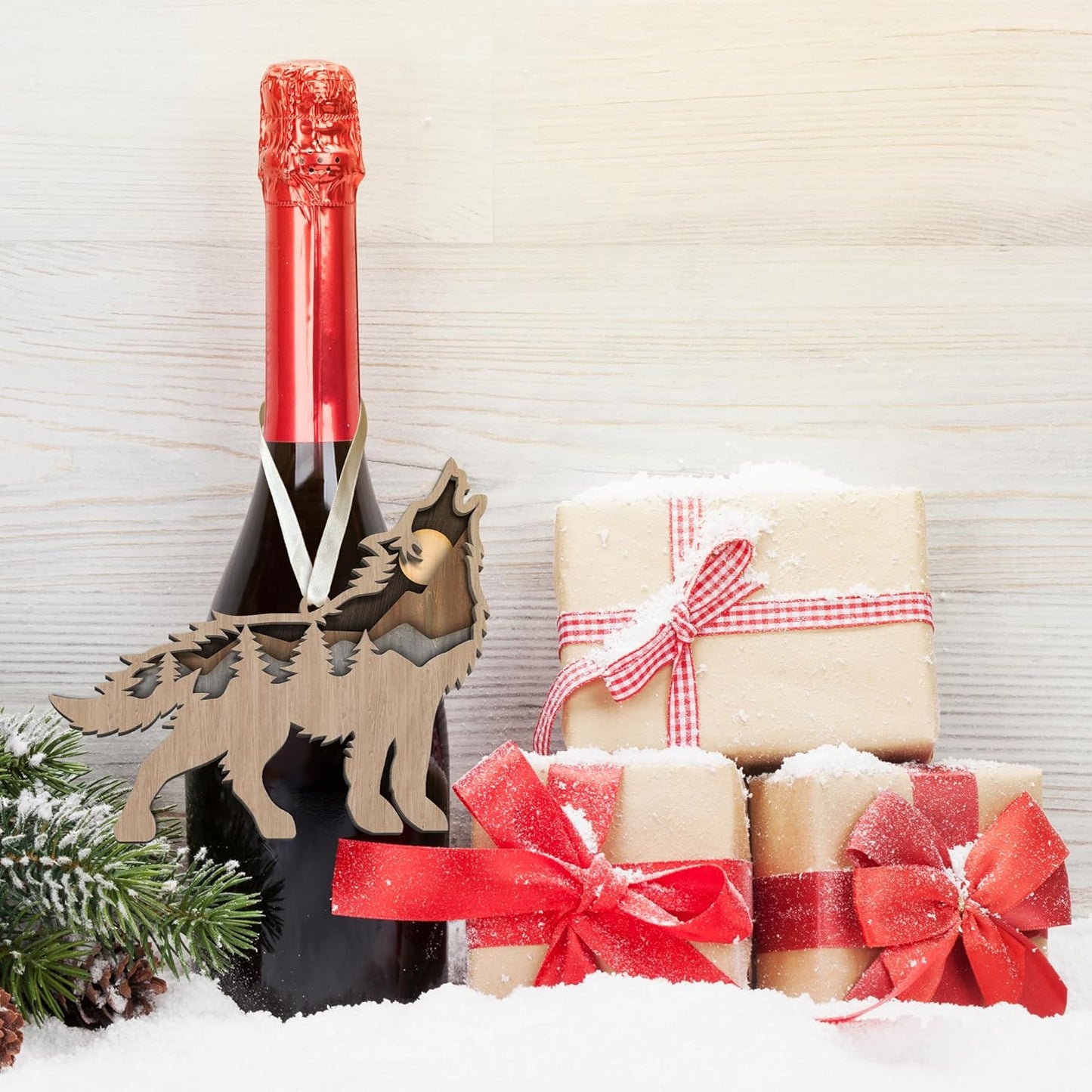 Wolf Ornaments - Wolf Christmas Ornament - Animal Gifts for Christmas - Wood Ornament
