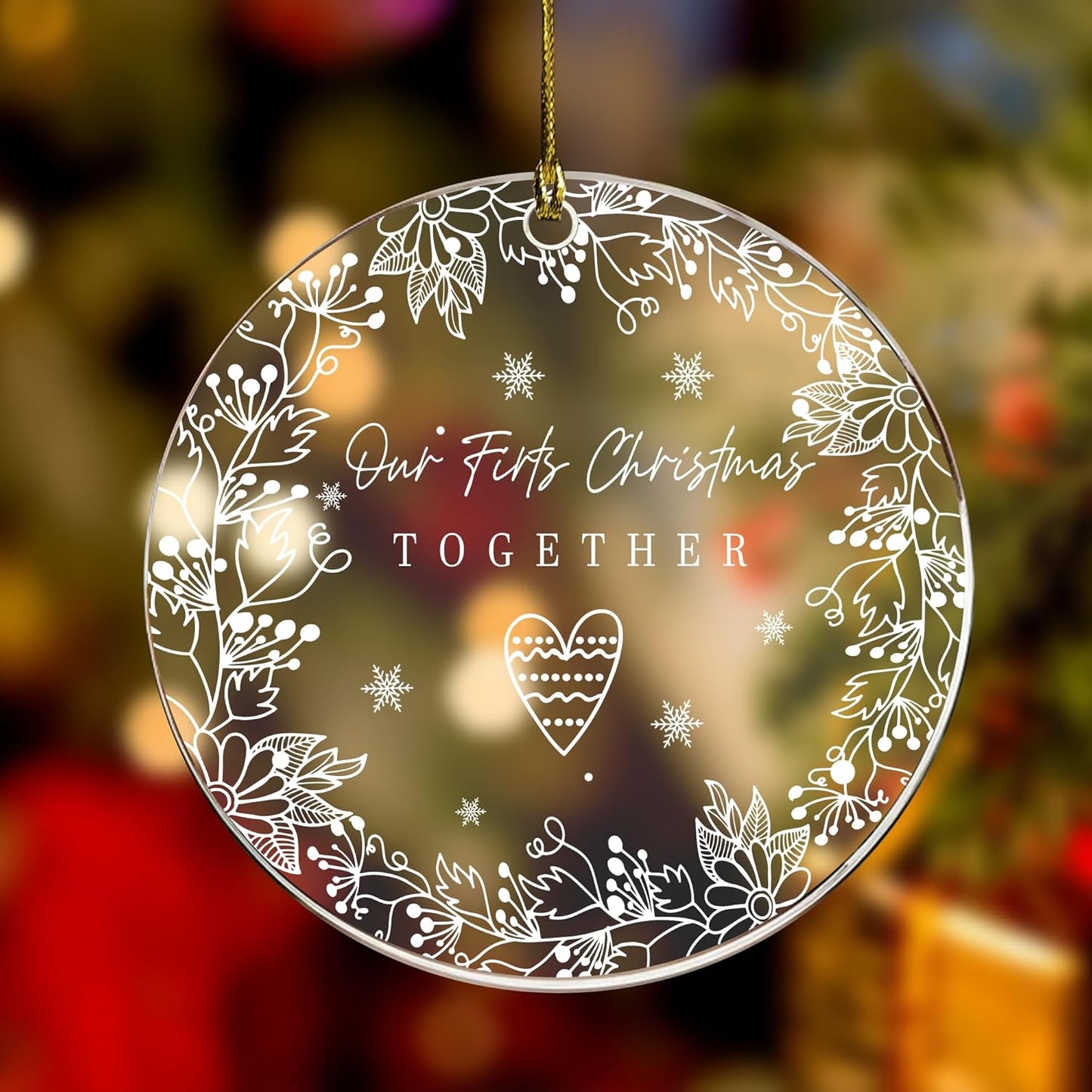 Our First Christmas Engagement Ornament 2024 - Married Couple's Gift, Wedding Gift for Couple